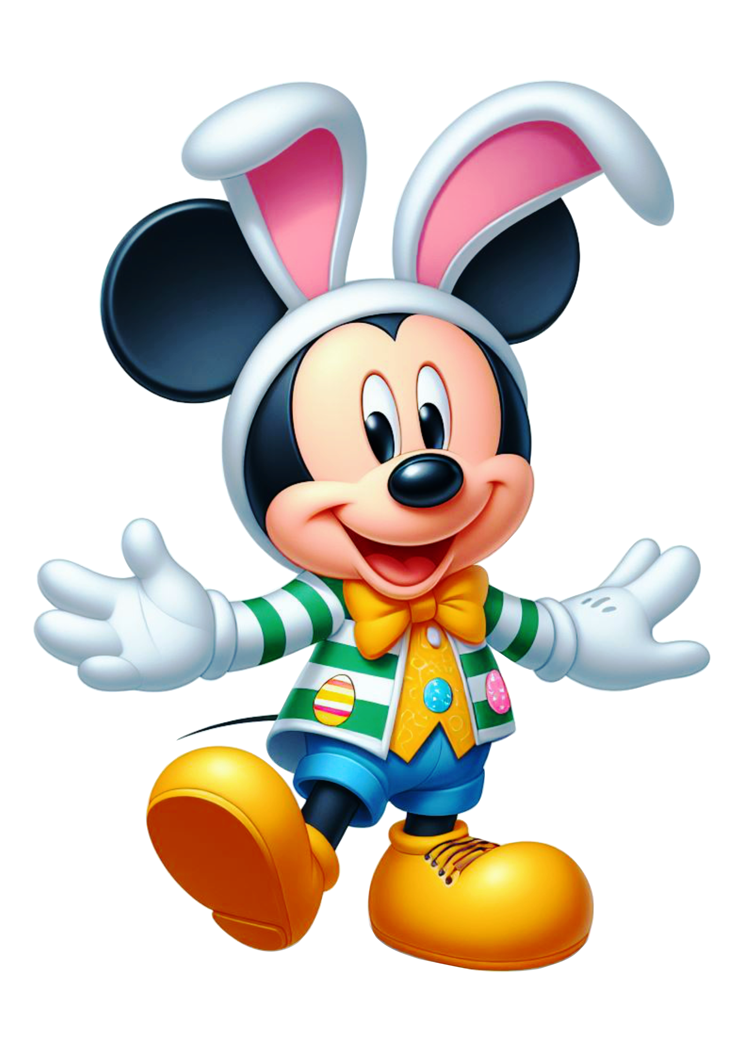 Disney Mickey mouse fantasiado de coelhinho da páscoa transparente png
