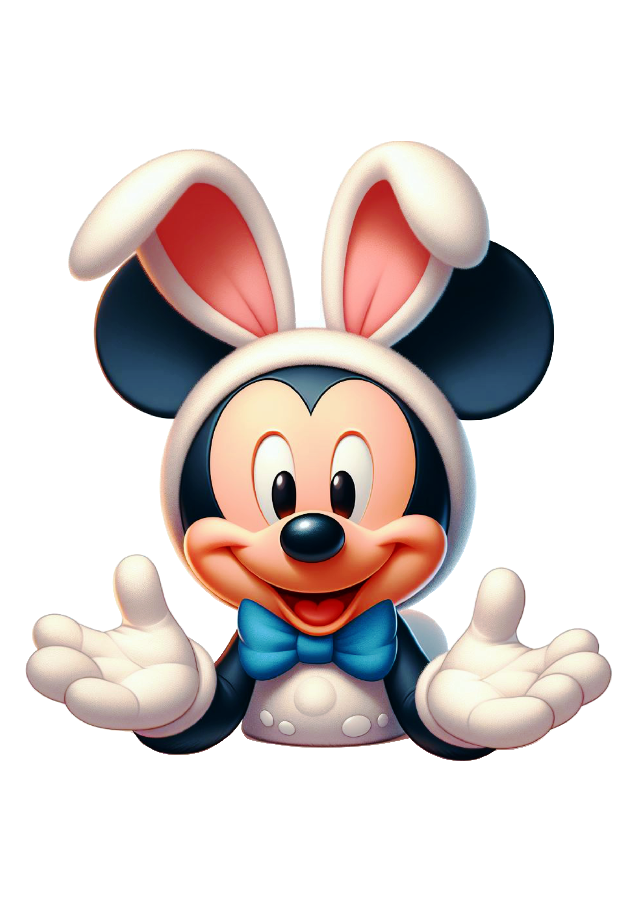 Disney Mickey mouse fantasiado de coelhinho da páscoa clipart vetor ilustração cesta de ovos pronto para imprimir png