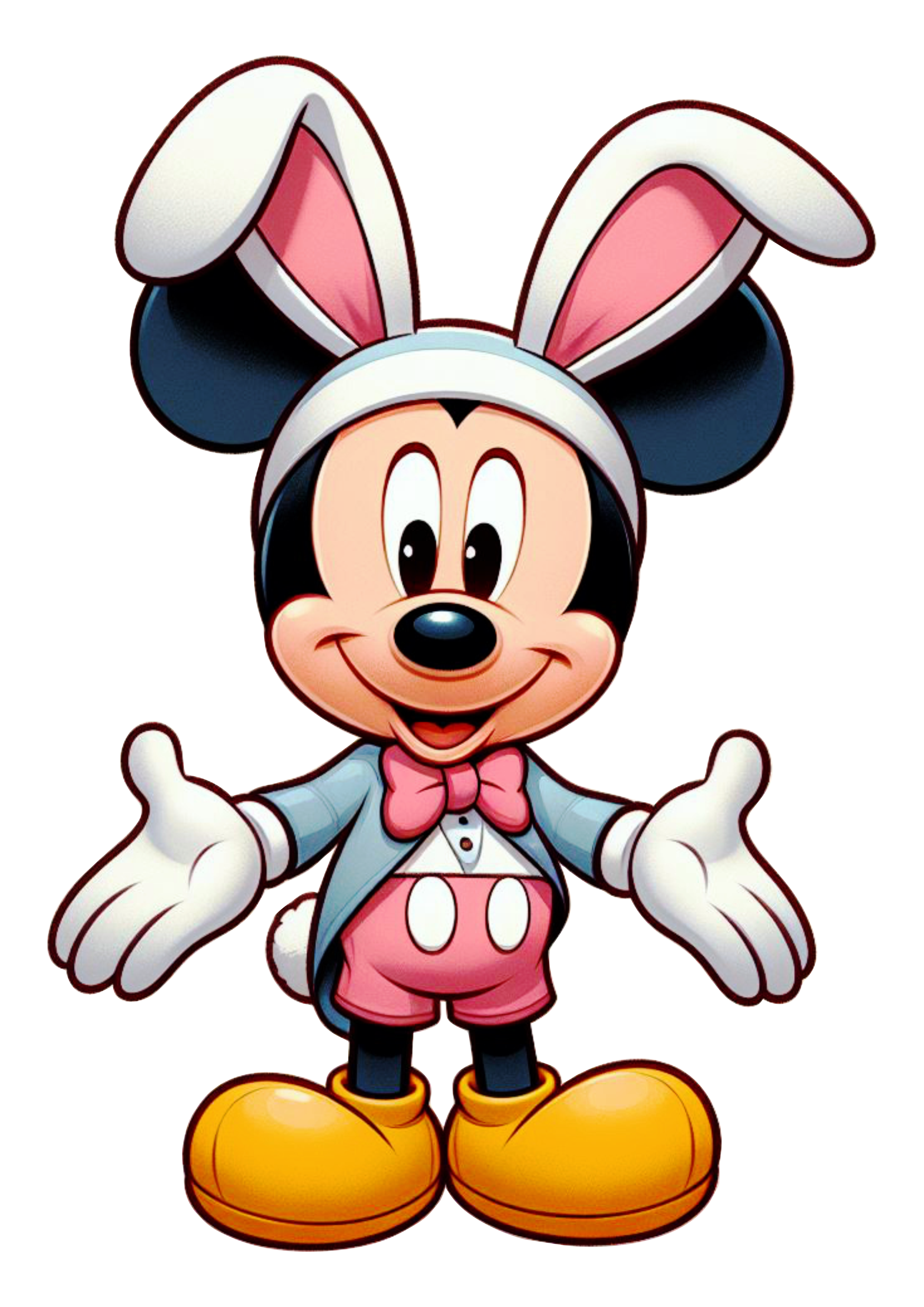Imagens de páscoa decoração Mickey Mouse com orelhas de coelhinho png