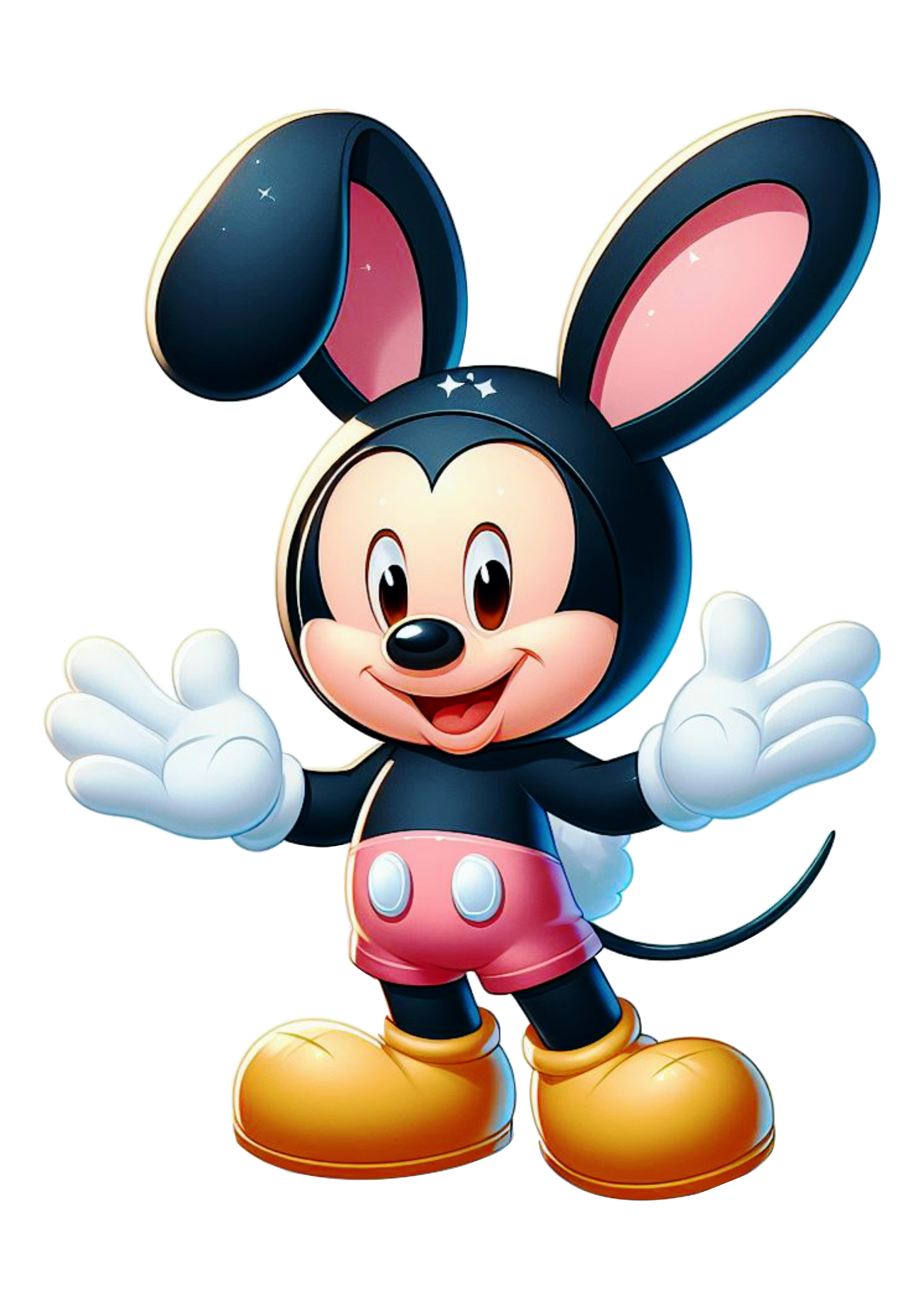 Imagens de páscoa decoração Mickey Mouse com orelhas de coelhinho desenho infantil clipart png