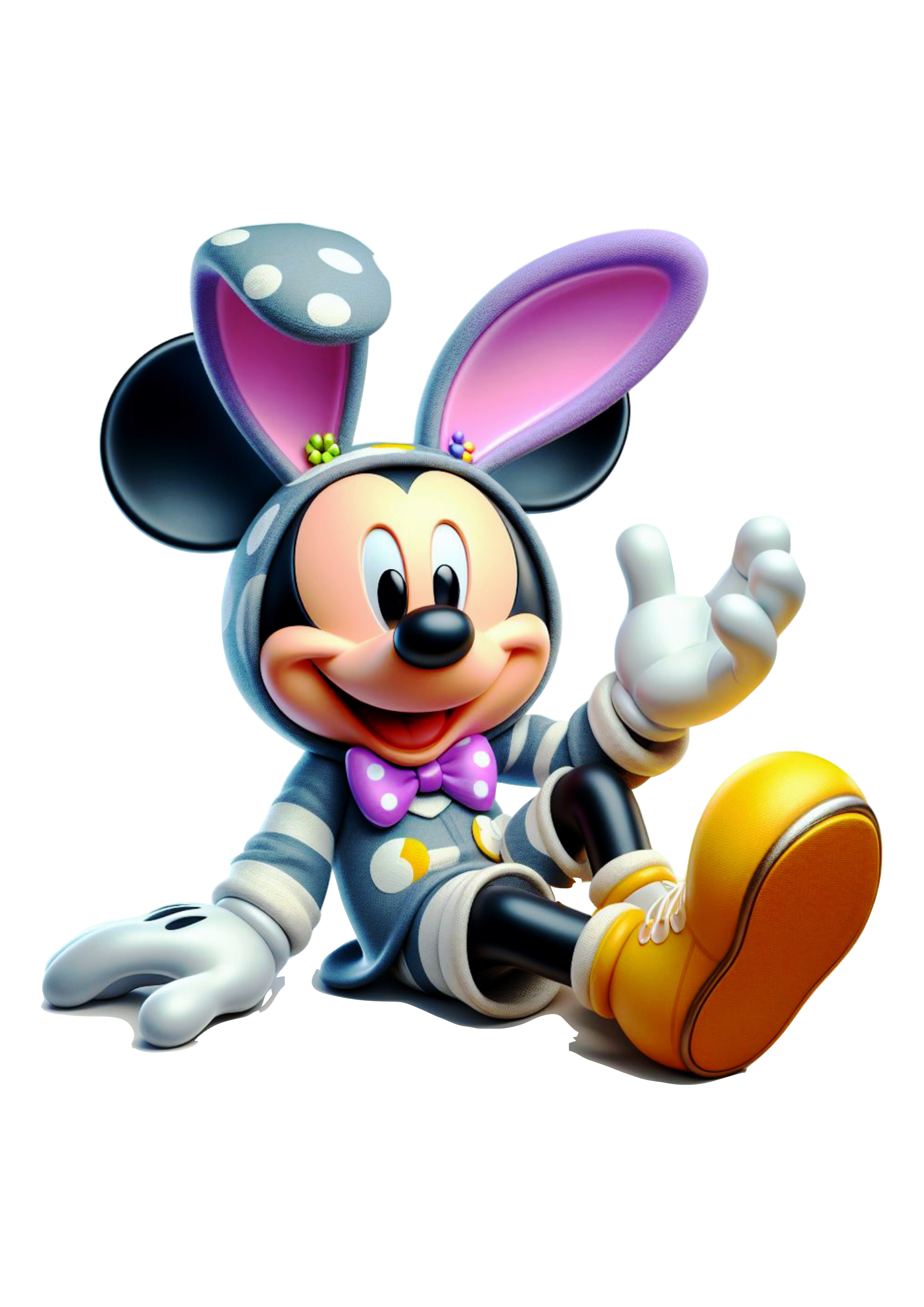 Imagens de páscoa decoração Mickey Mouse com orelhas de coelhinho desenho infantil clipart png vetor Disney