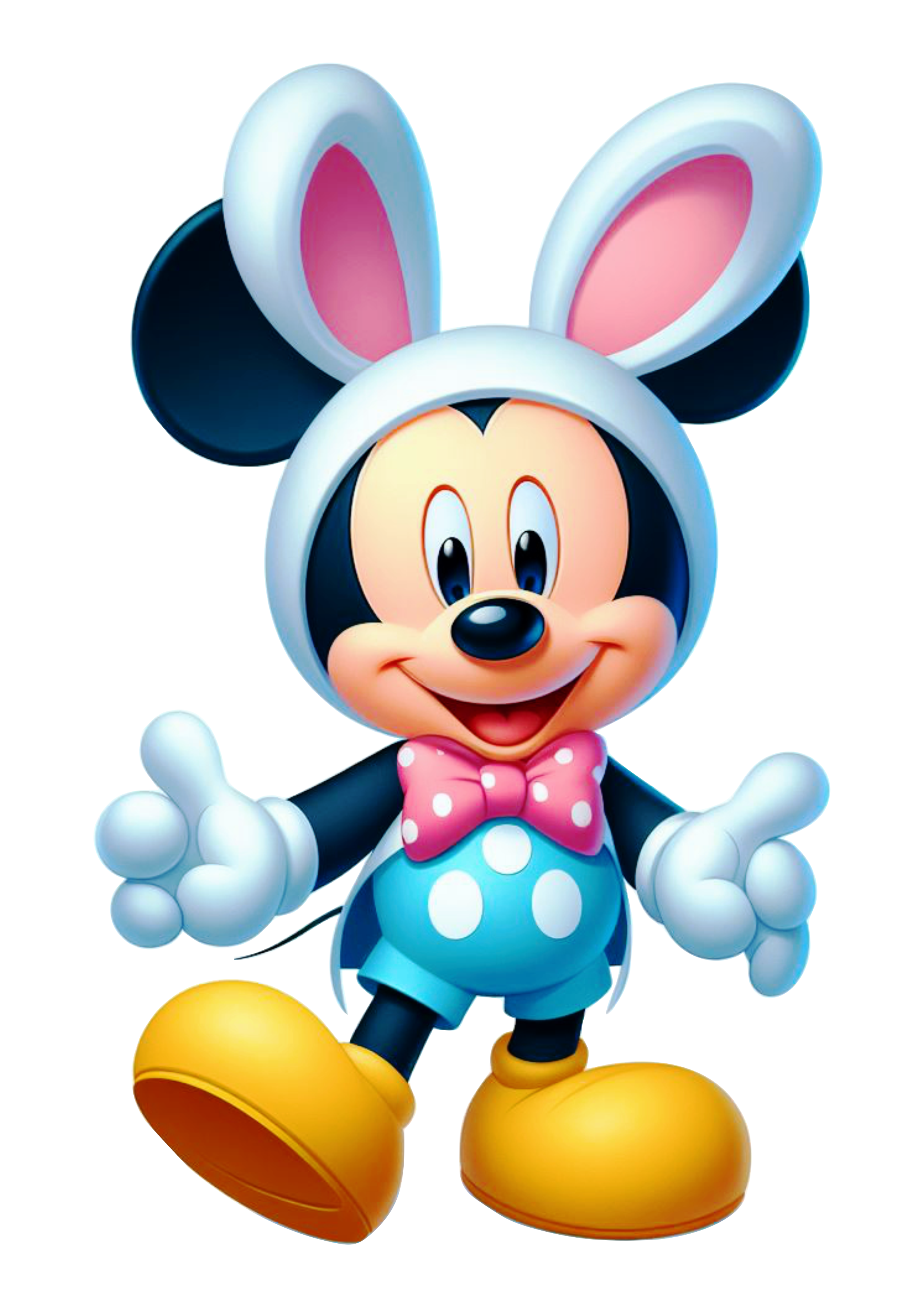 Imagens de páscoa decoração Mickey Mouse com orelhas de coelhinho desenho infantil clipart png vetor Disney ilustração