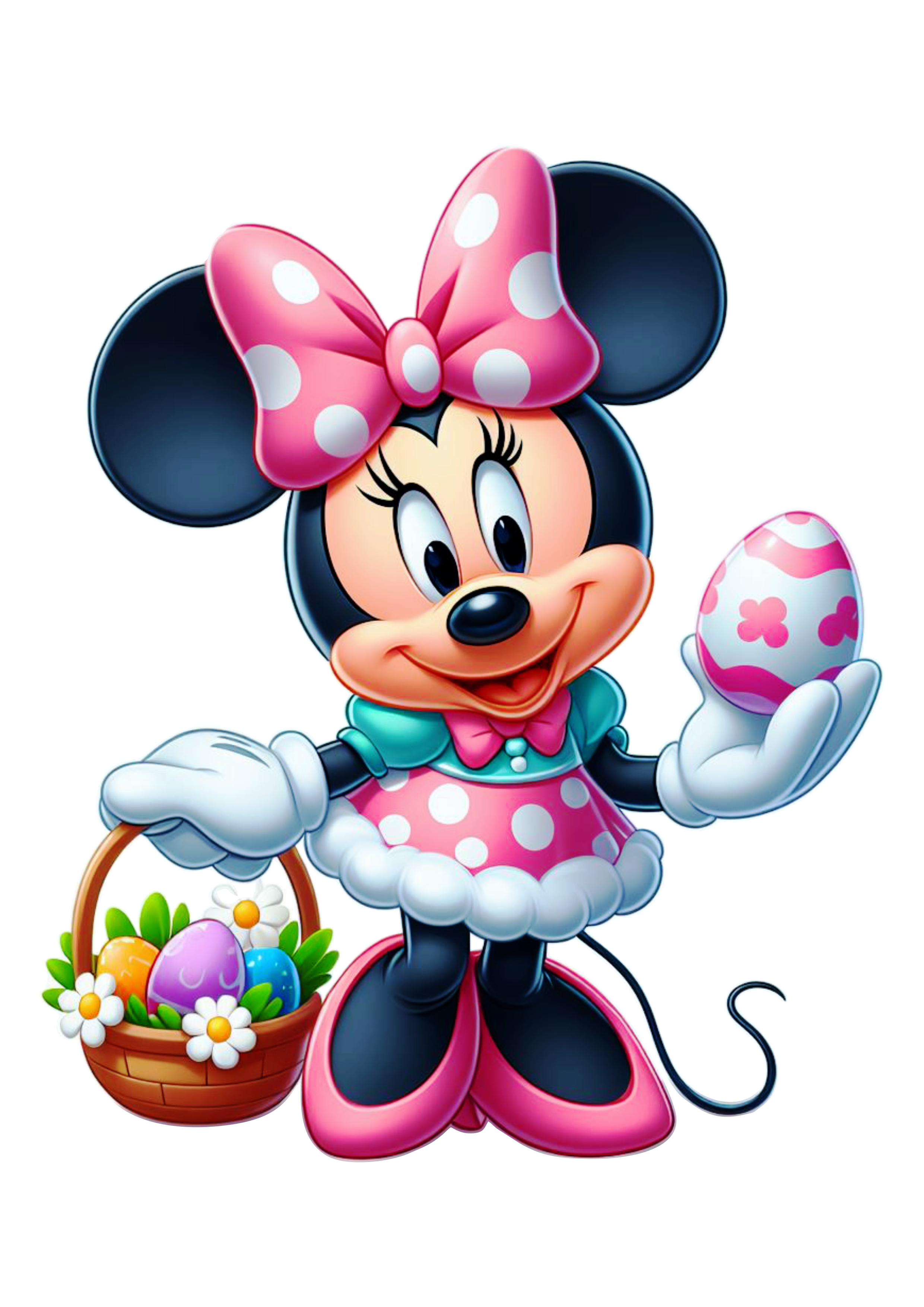 Minnie Mouse rosa especial de páscoa cesta de ovos de chocolate png