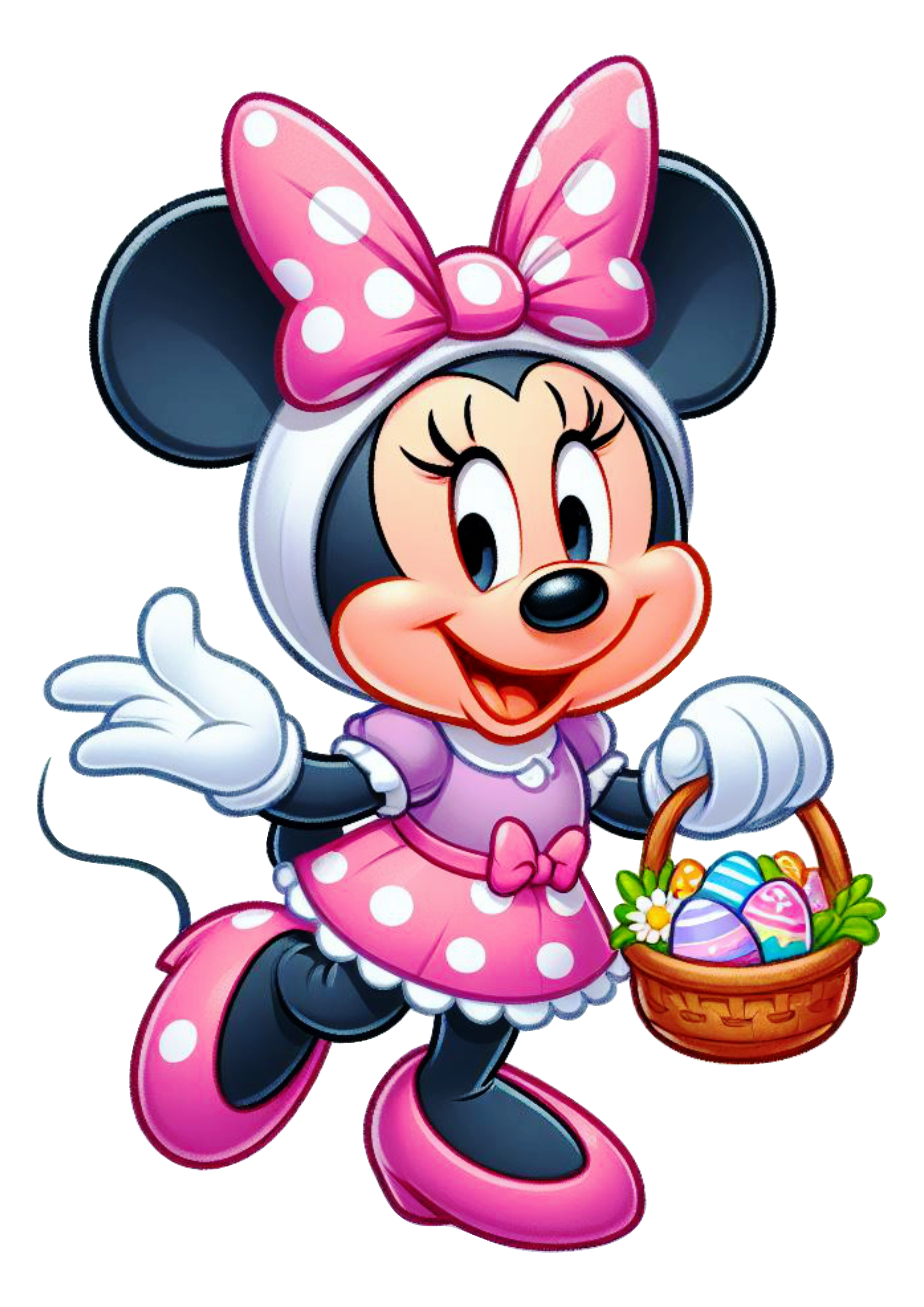 Minnie rosa decoração de páscoa clipart desenho infantil ilustração fundo transparente png image Disney plus