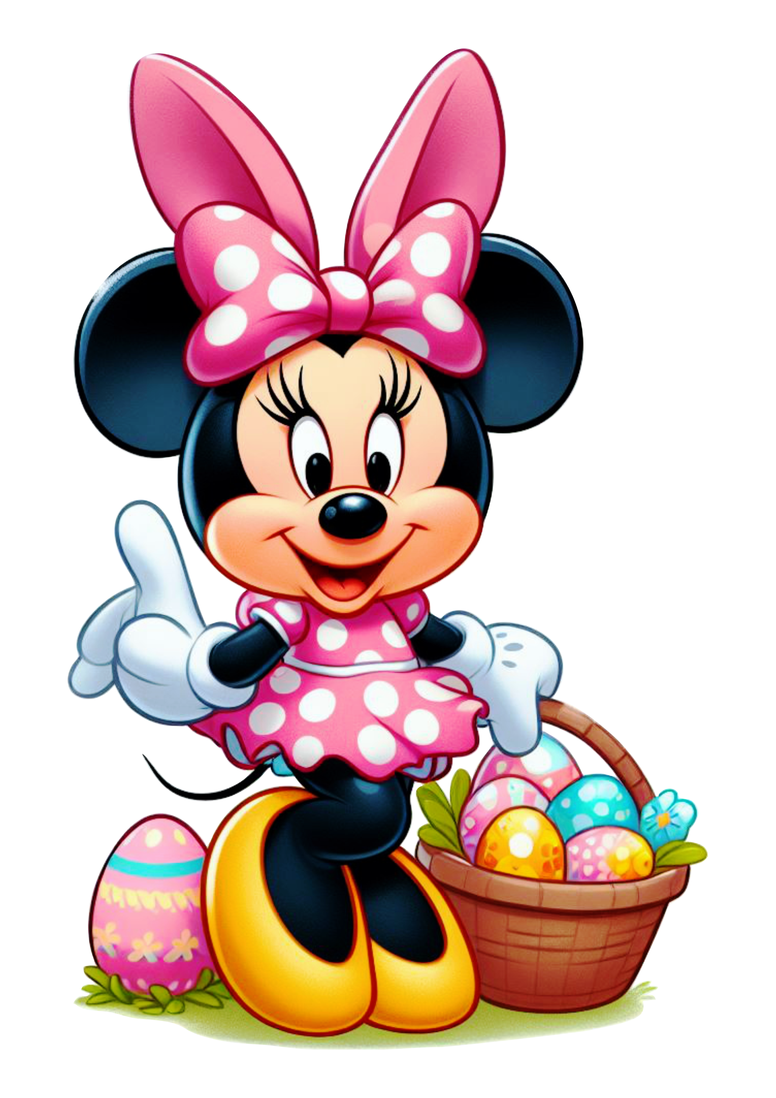 Minnie rosa decoração de páscoa clipart desenho infantil ilustração fundo transparente png image Disney plus Mickey