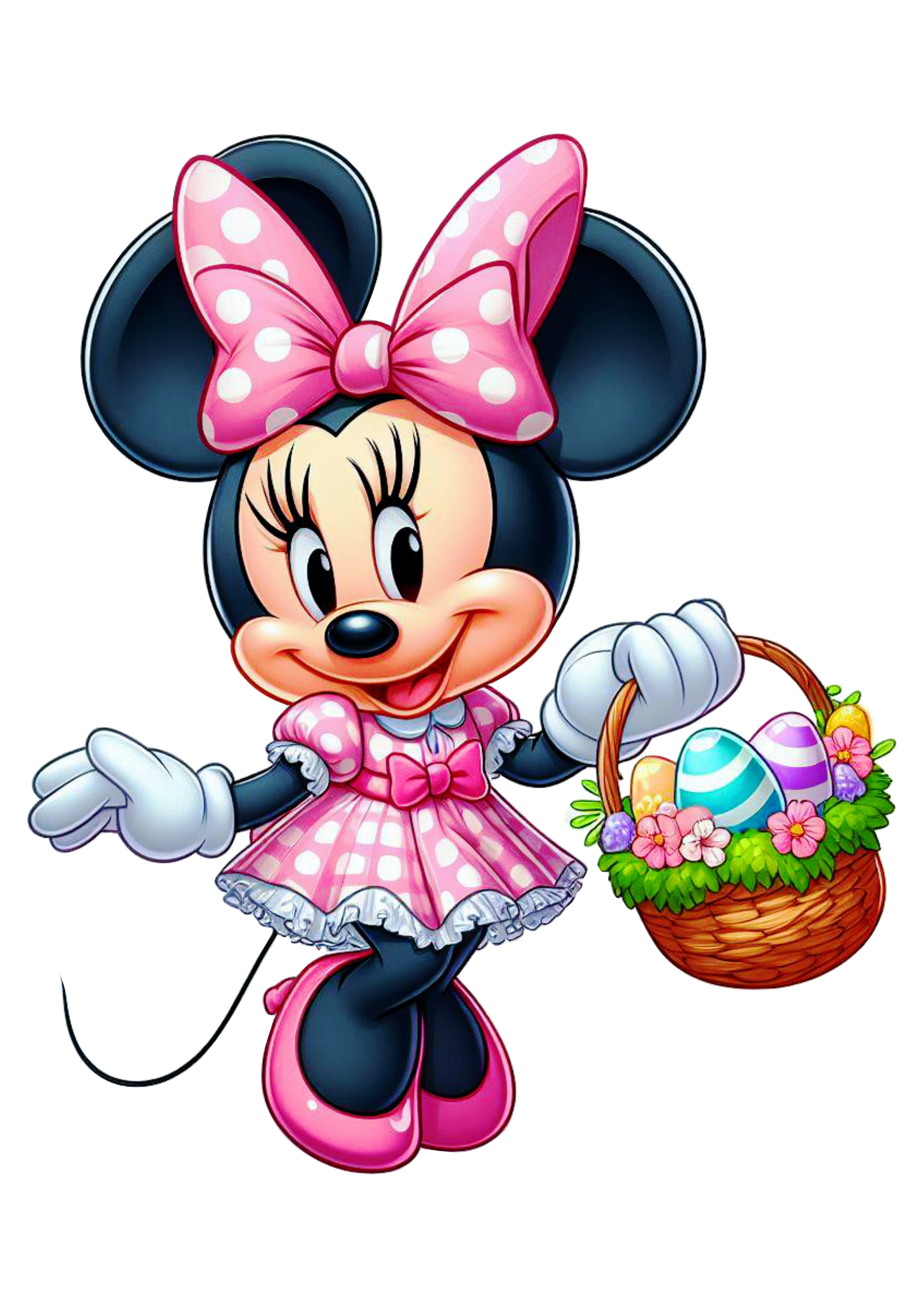 Desenho infantil Minnie mouse decoração de páscoa png