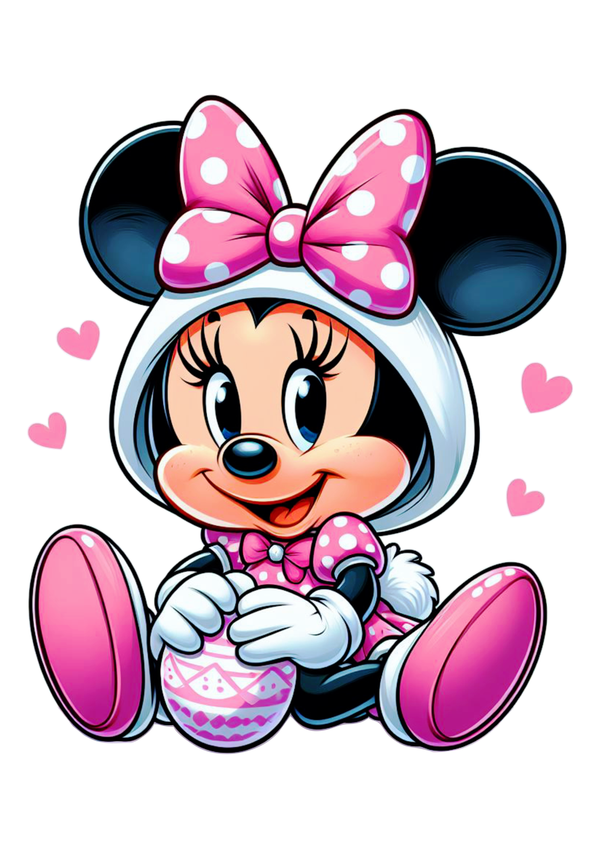 Desenho infantil Minnie mouse decoração de páscoa clipart png