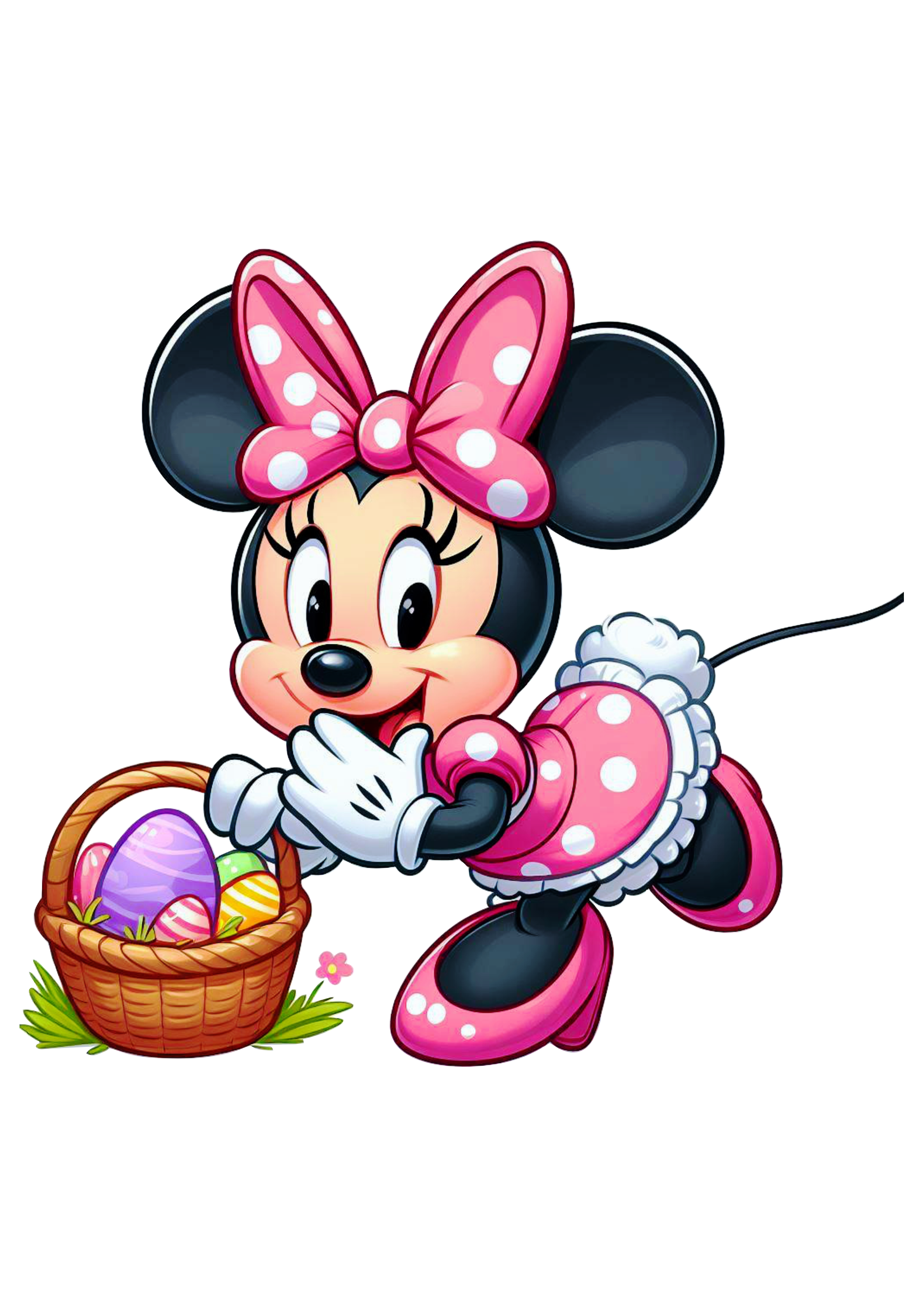 Desenho infantil Minnie mouse decoração de páscoa free clipart png
