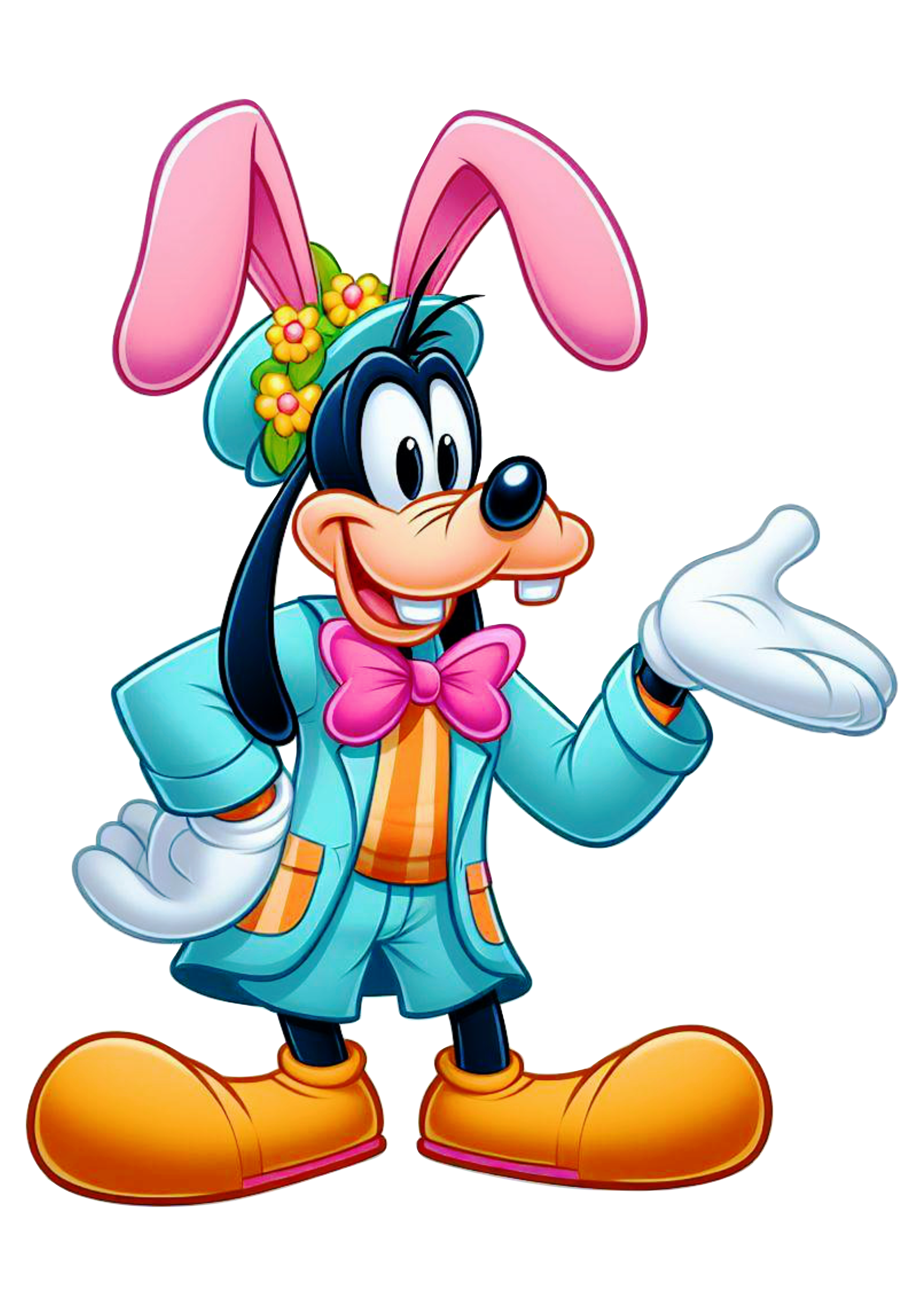 Imagens Disney Pateta coelhinho da páscoa Turma do Mickey Mouse clipart vetor desenho infantil ilustração de cor azul com rosa png