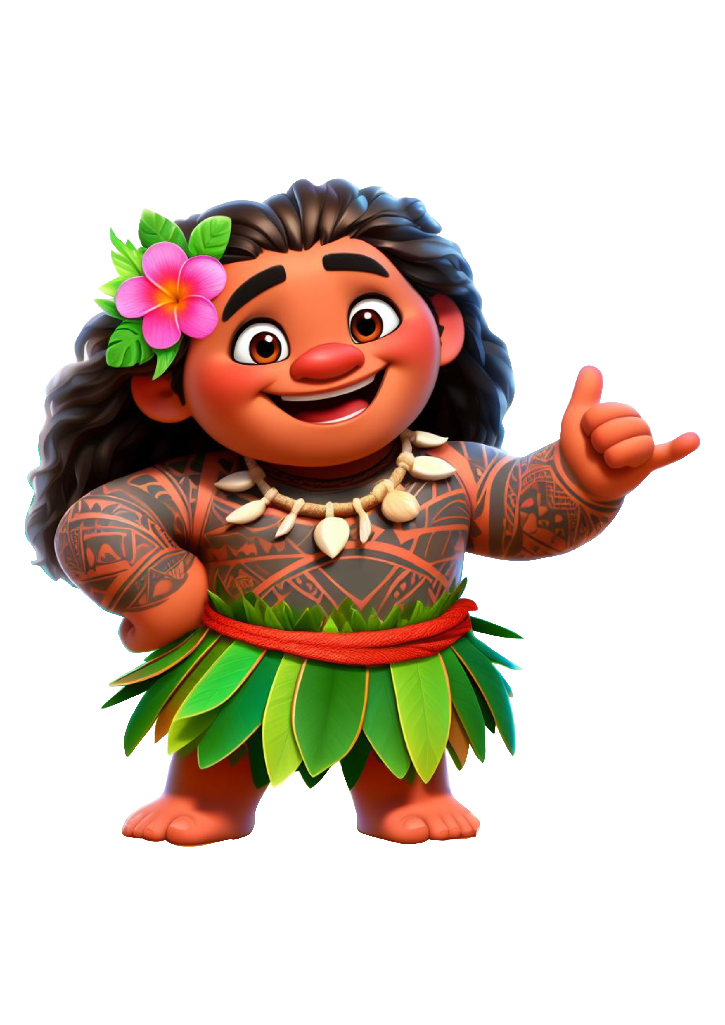 Maui personagem Disney Moana desenho infantil ilustração png clipart guerreiro Havaí design