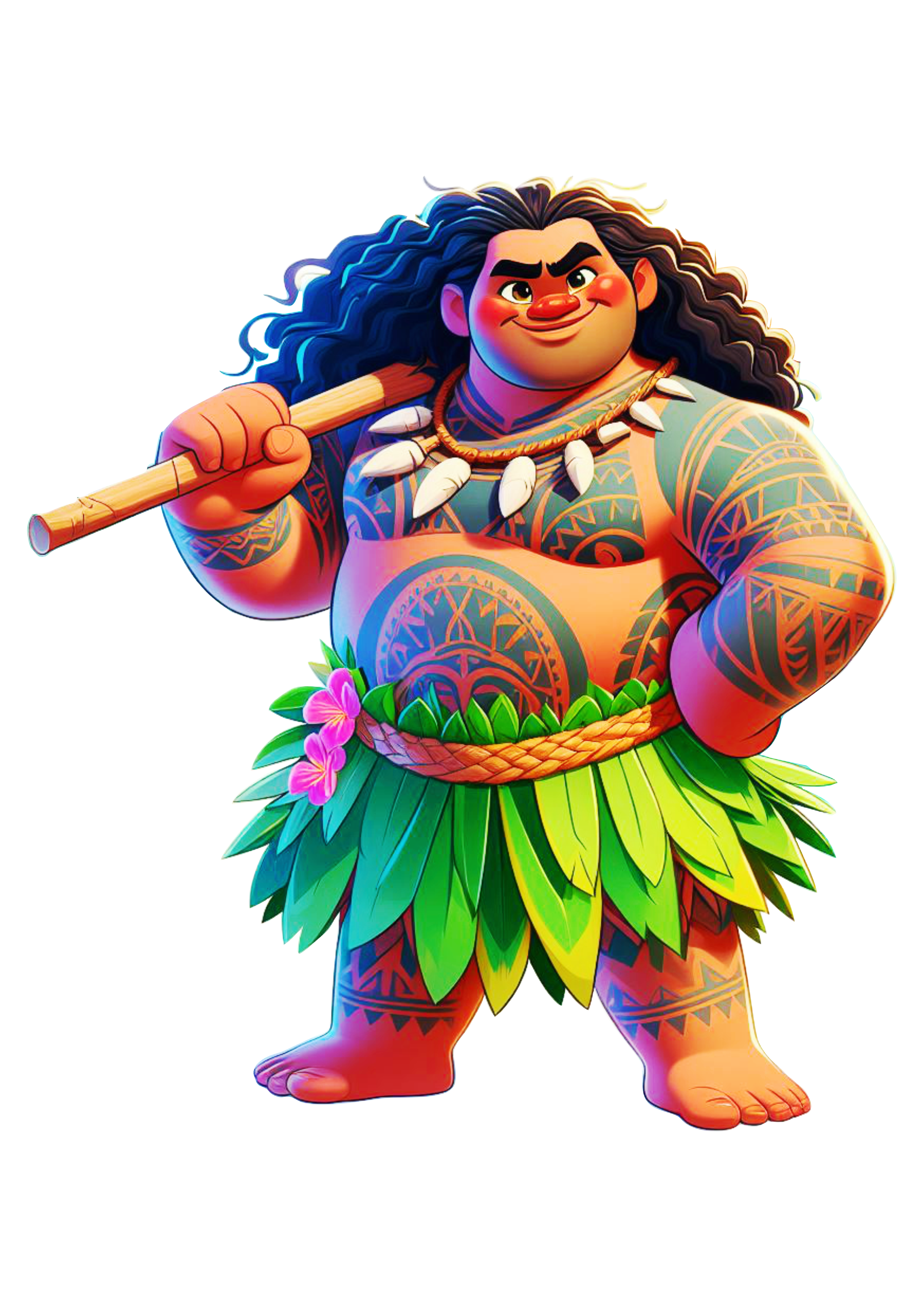 Maui personagem Disney Moana desenho infantil ilustração png clipart