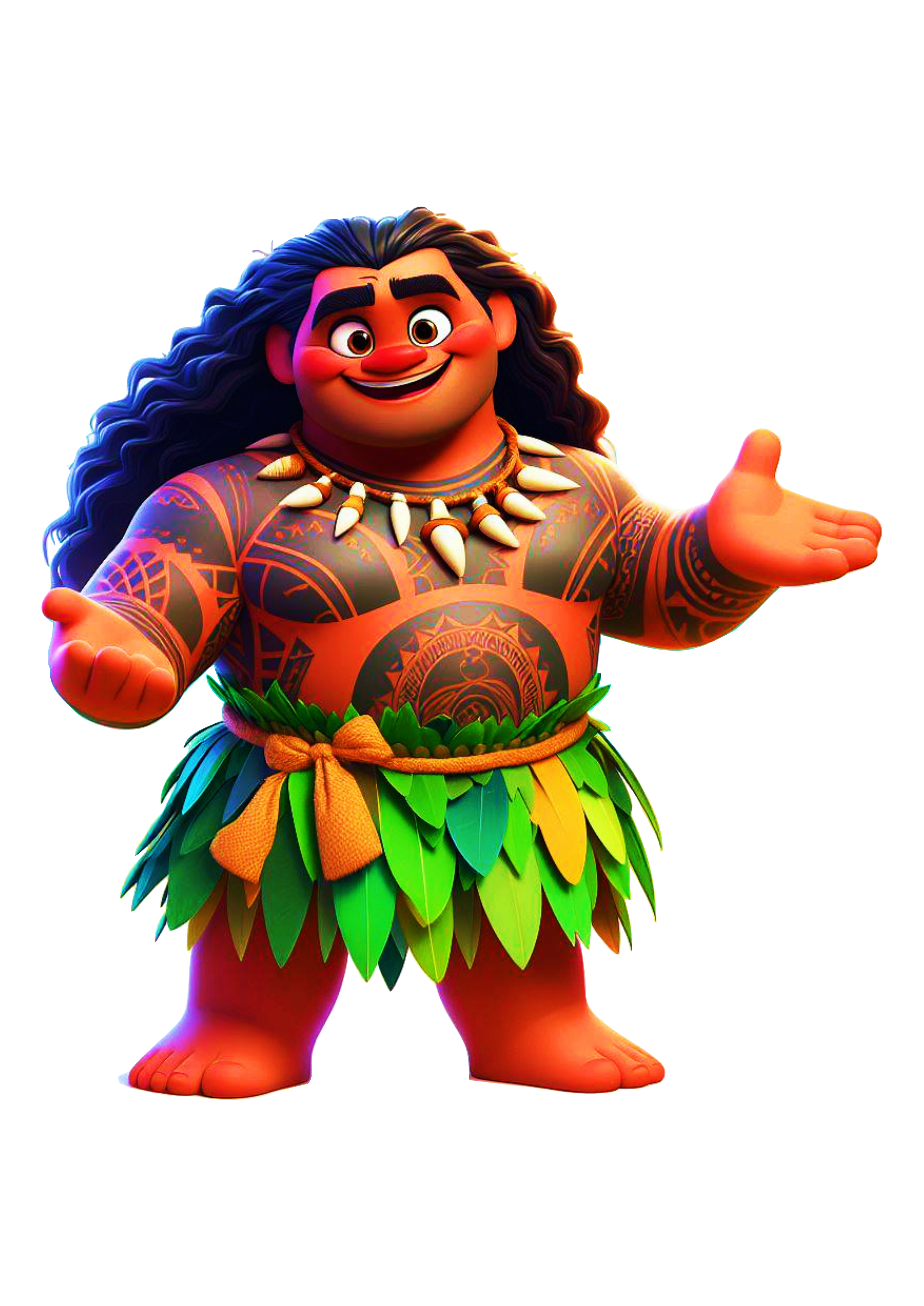 Maui personagem Disney Moana desenho infantil ilustração png clipart guerreiro Havaí
