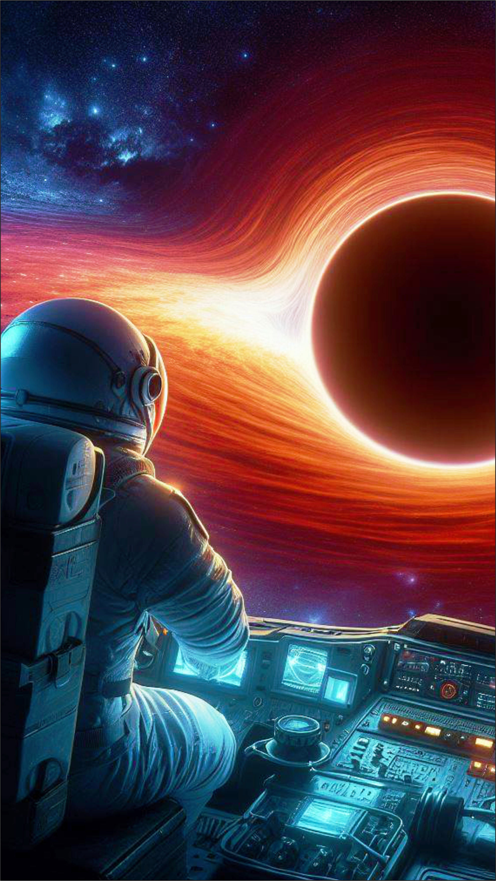 Papel de parede para celular um astronauta no espaço observando um buraco negro universo png image cgi