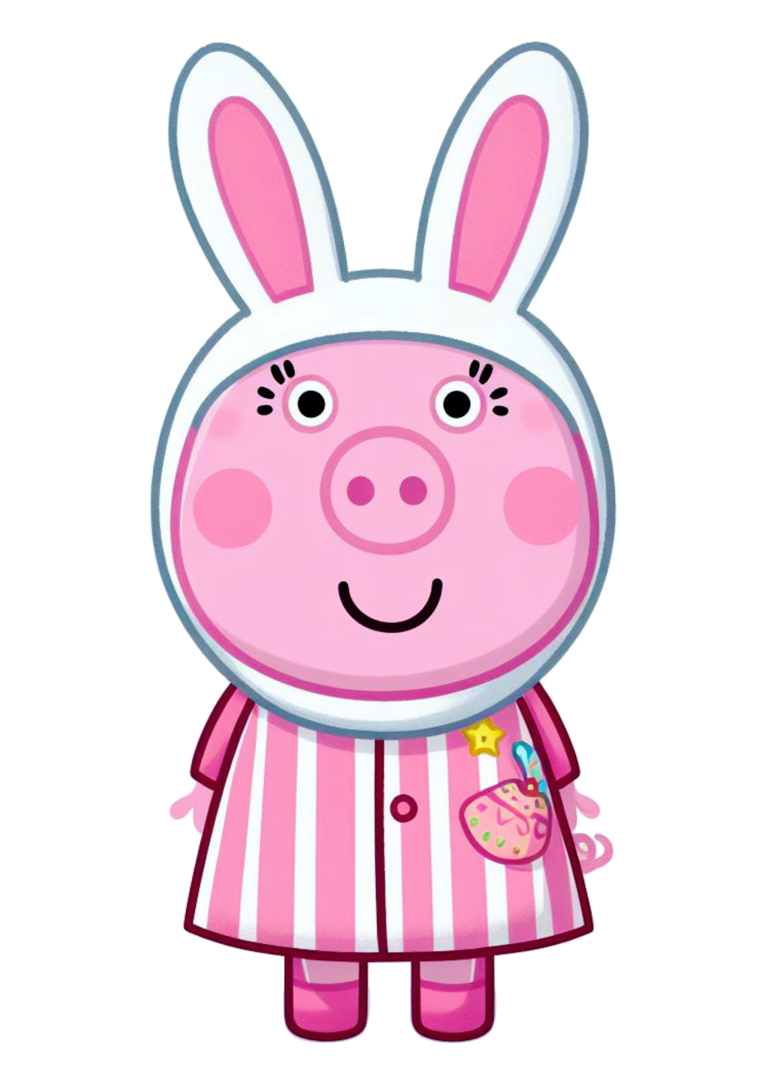 Peppa Pig personagens desenho infantil especial de páscoa fundo transparente fantasia de coelhinho clipart png