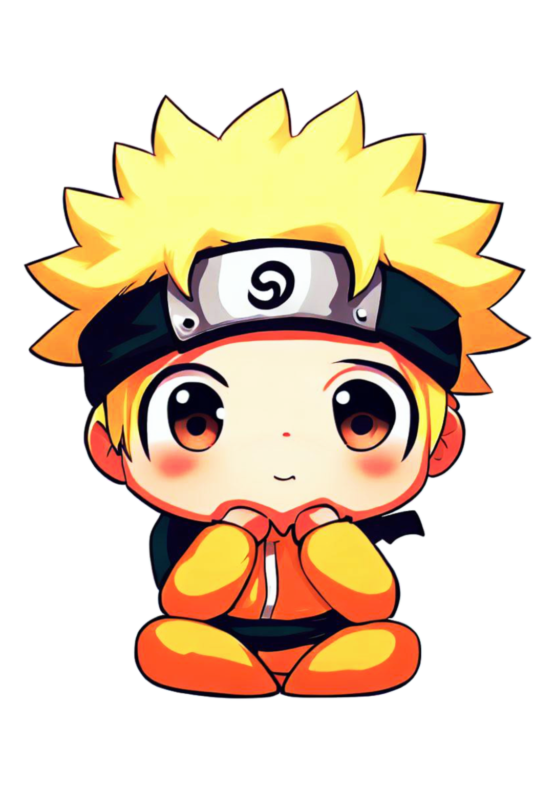 Naruto Clássico bonequinho fofinho desenho simples drawing png image anime japonês