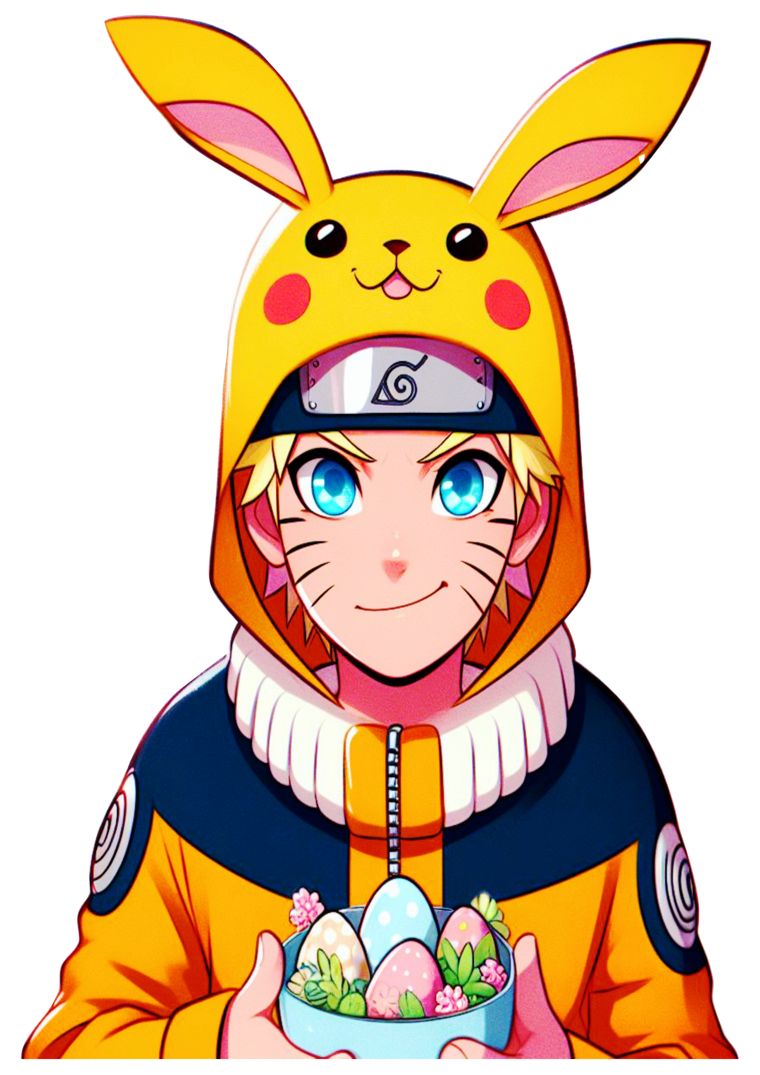 Naruto especial de páscoa fantasia de pikachu png