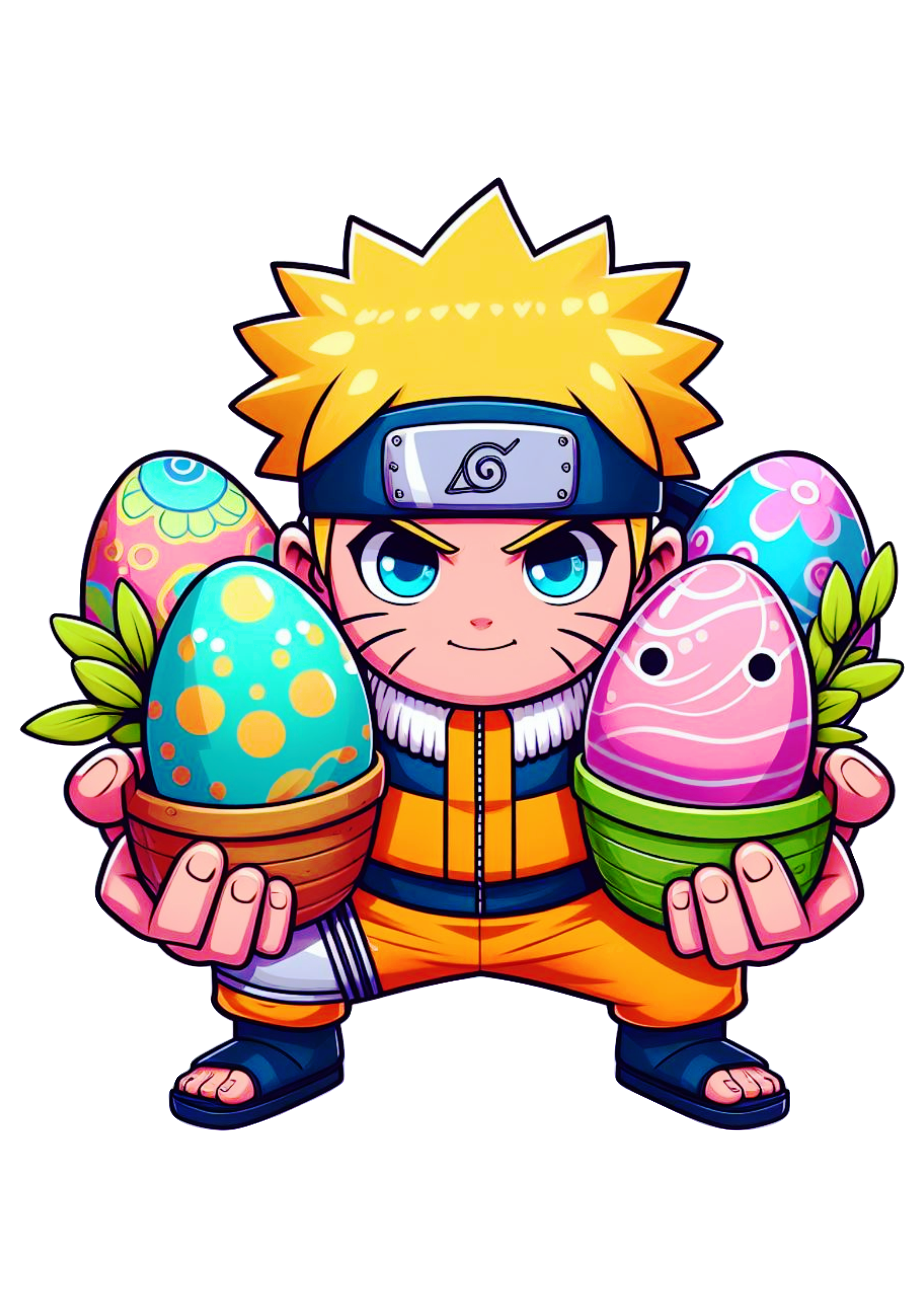 Naruto especial de páscoa ovos de chocolate anime desenho png