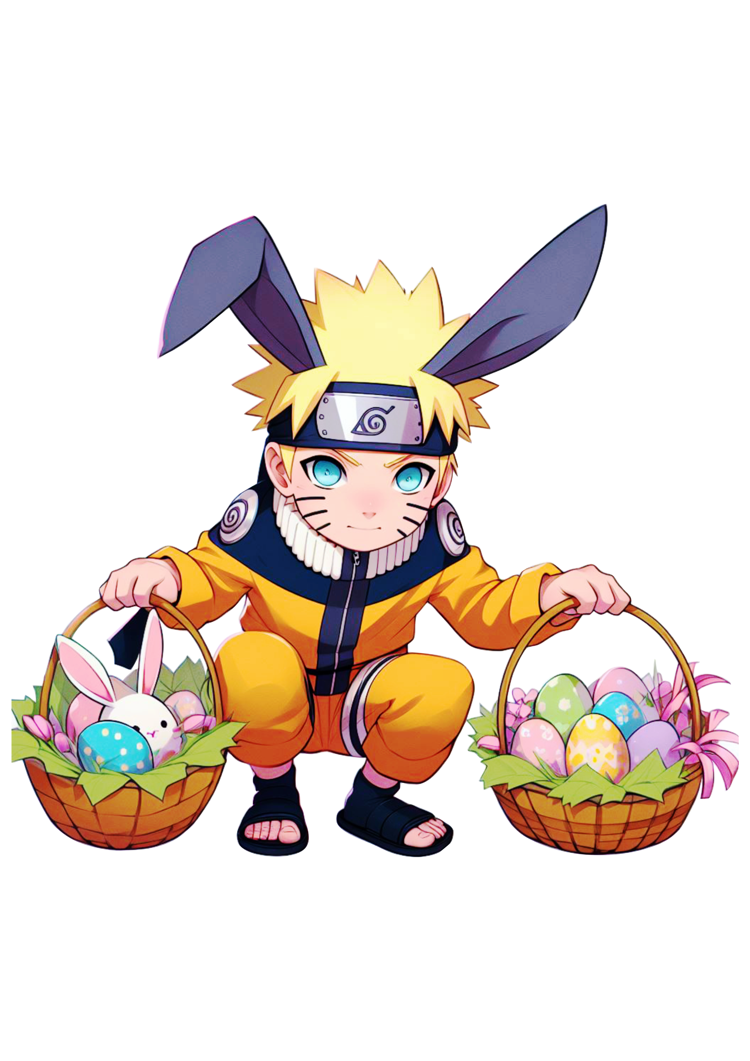 Naruto especial de páscoa ovos de chocolate anime desenho infantil png