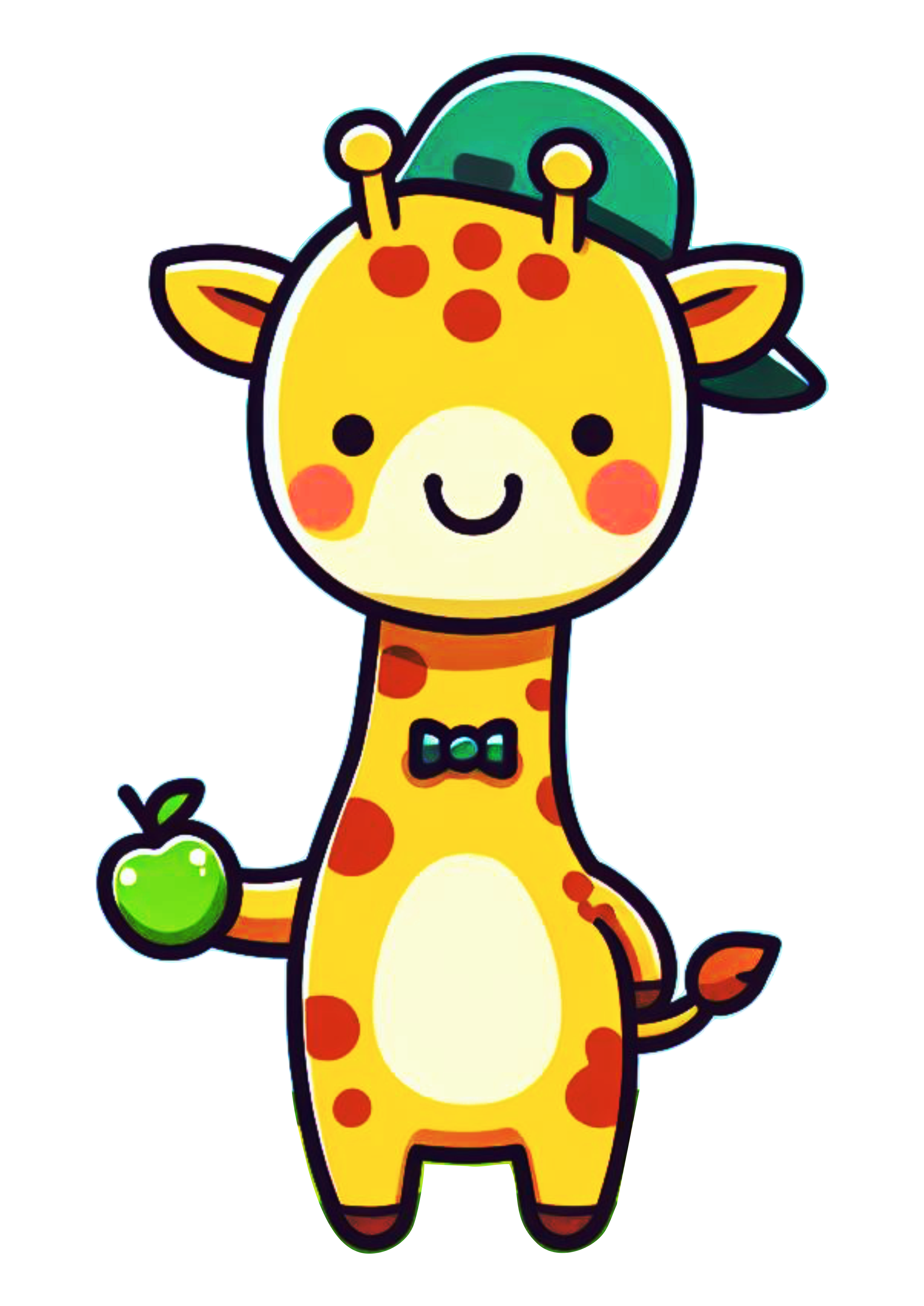 Girafa de boné desenho infantil simples safari de animais png image