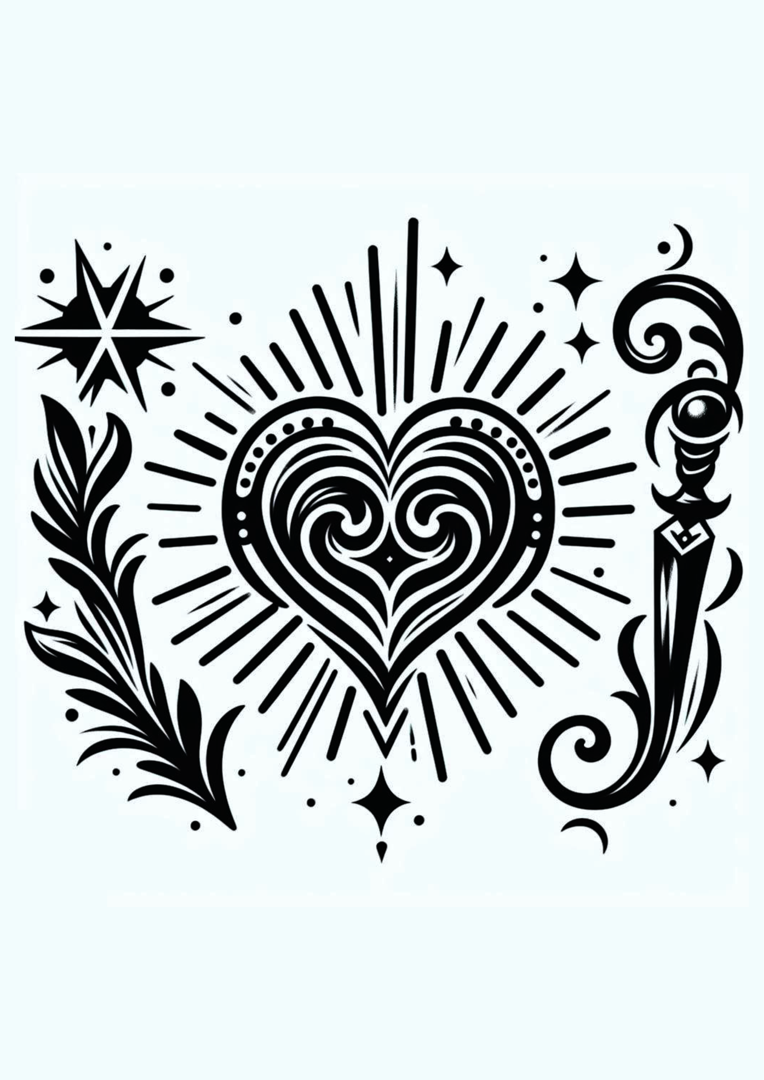 Desenho para tatuagem coração exotérico png