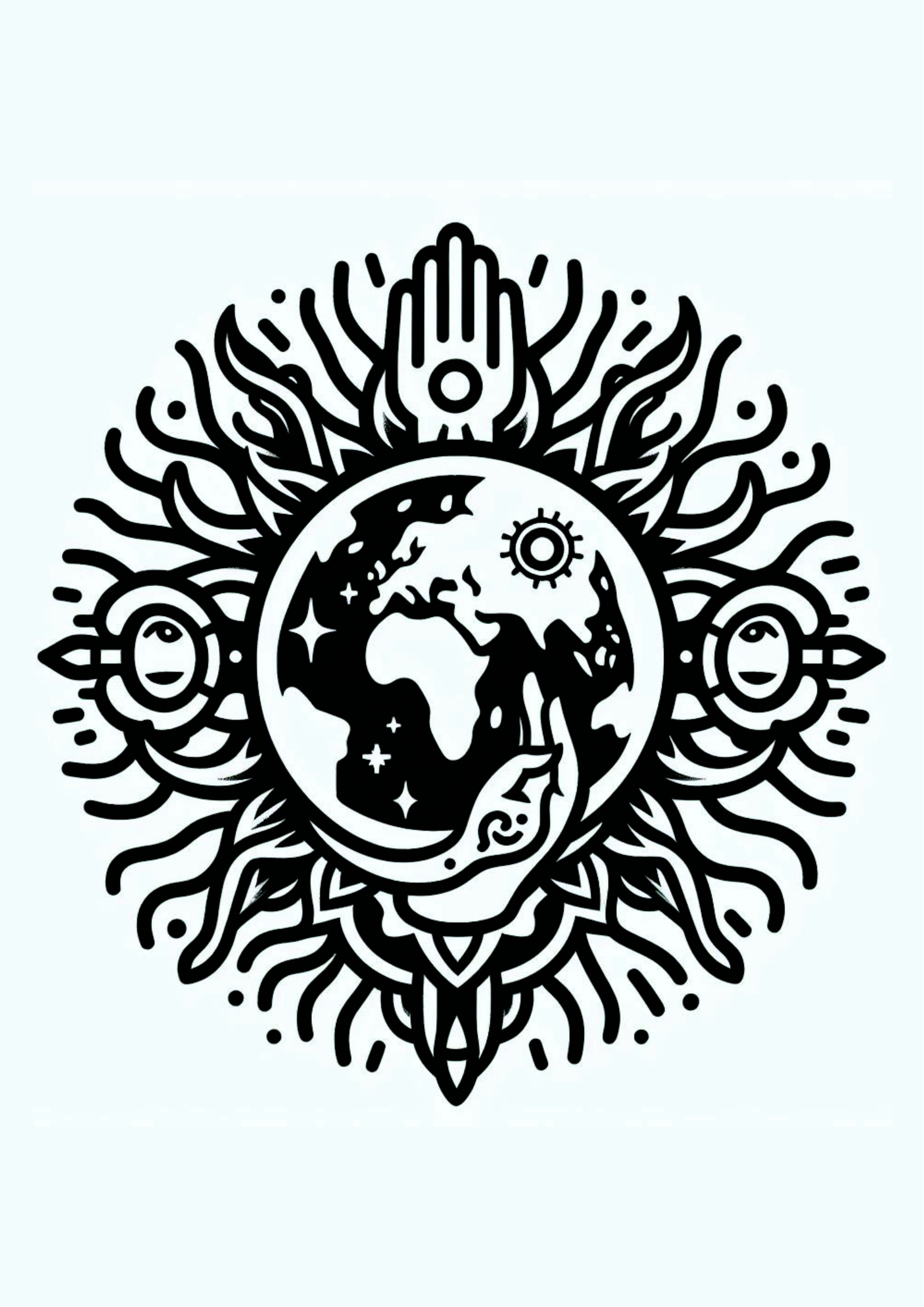 Desenho para tatuagem planeta exotérico png