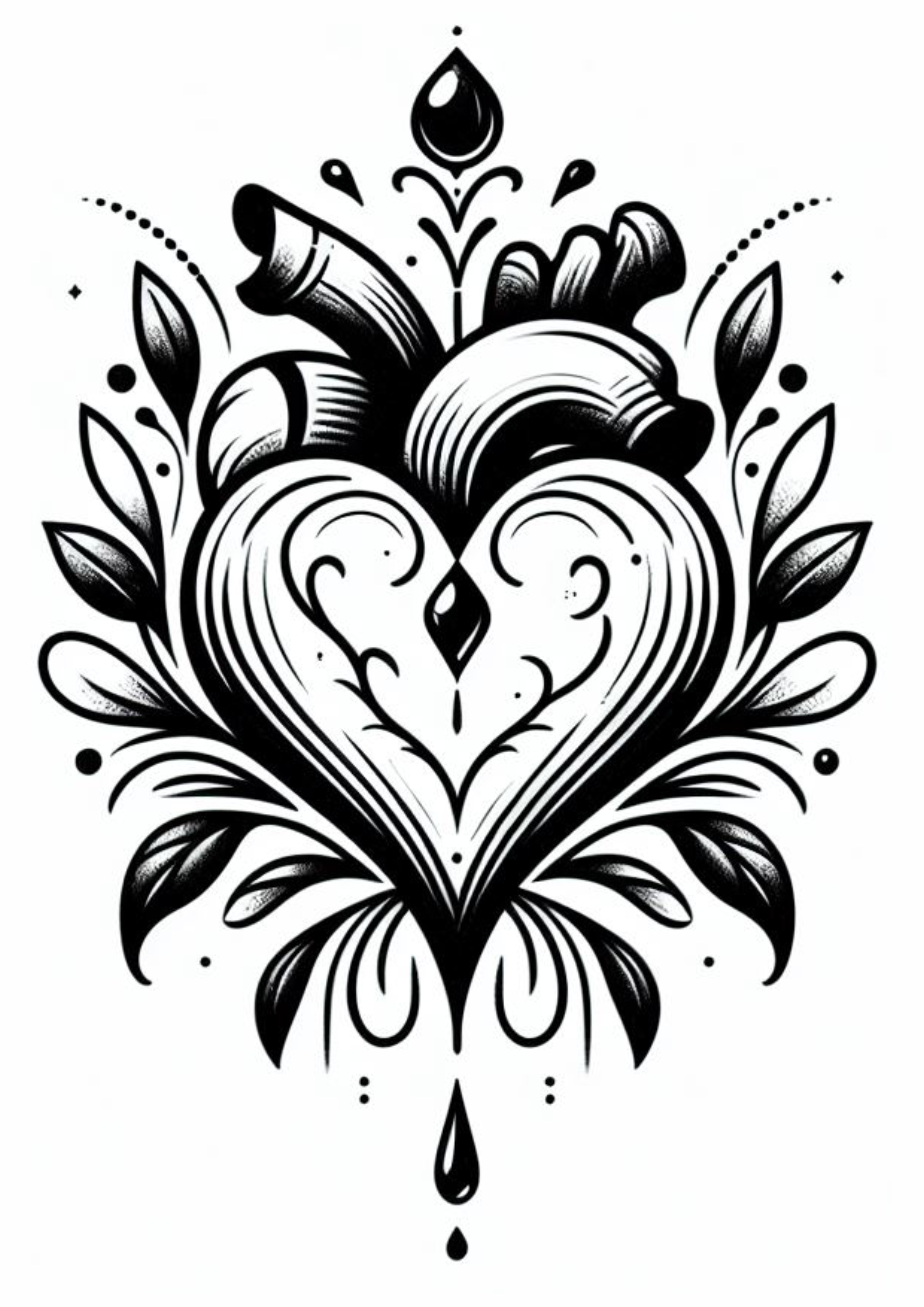 Coração desenho para tatuagem feminina artes visuais png