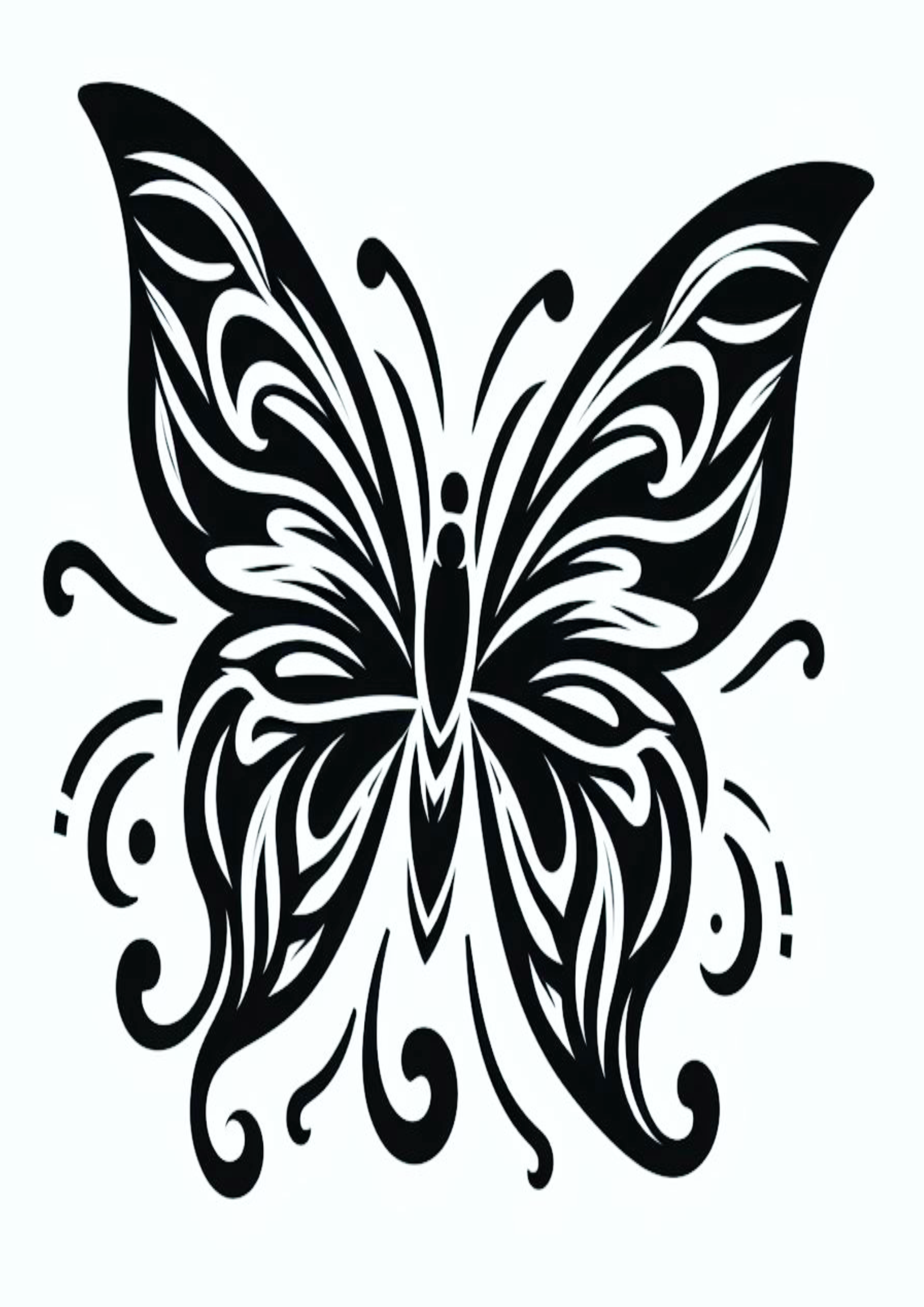 Desenho simples para tatuagem feminina borboleta minimalista monocromático png