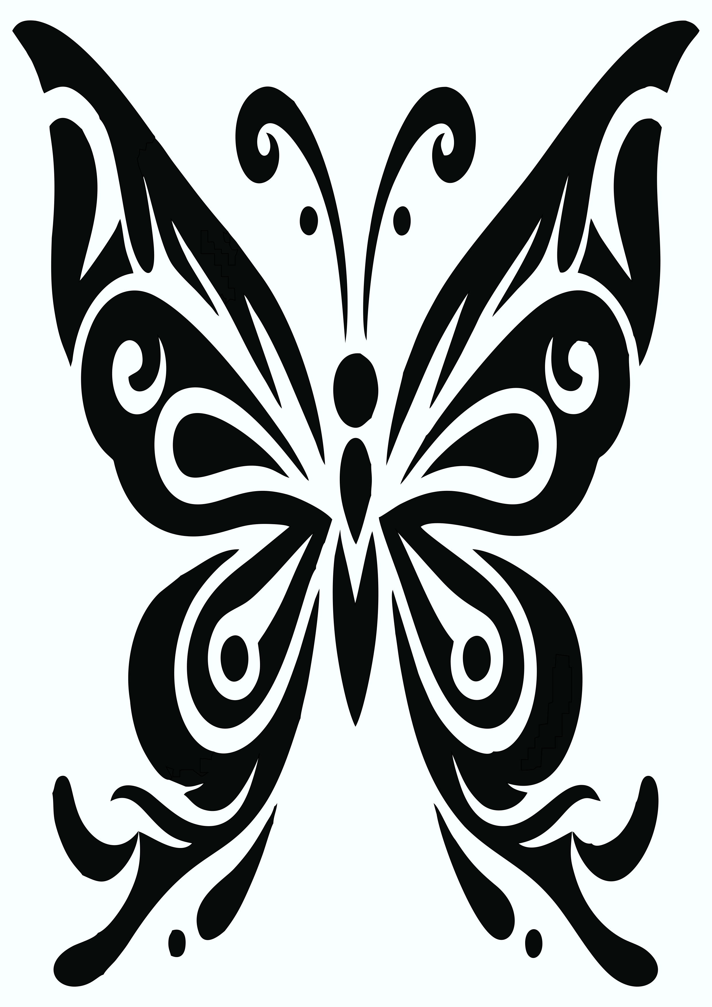 Desenho simples para tatuagem feminina borboleta minimalista monocromático tribal png