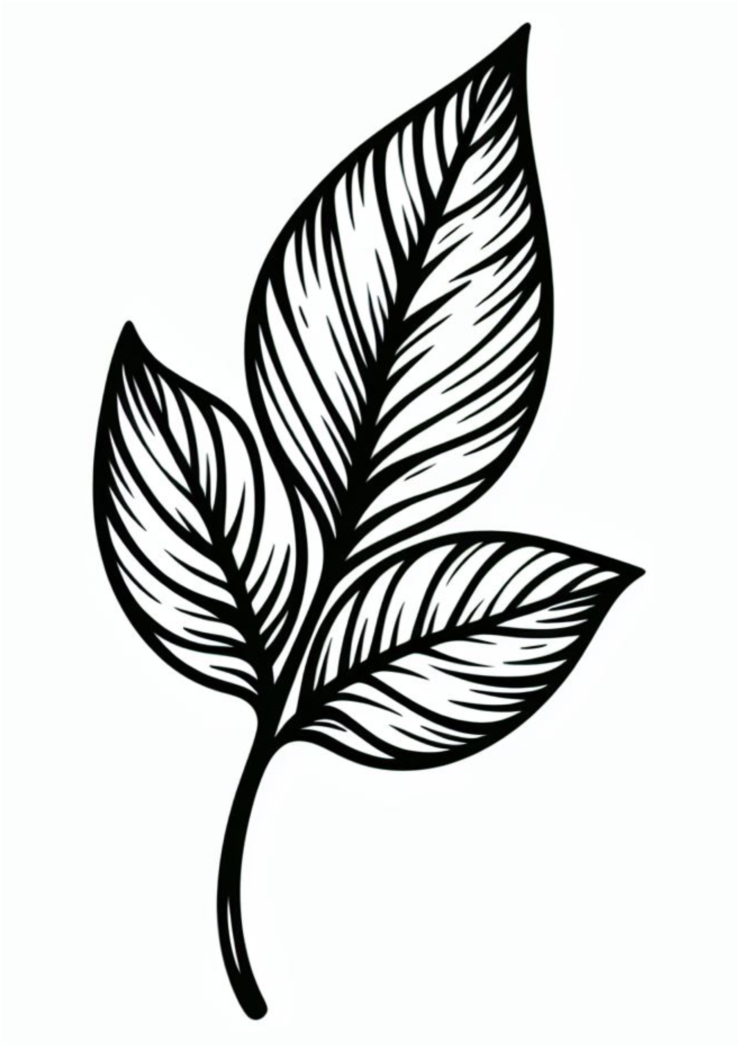 Desenho simples para tatuagem folha png