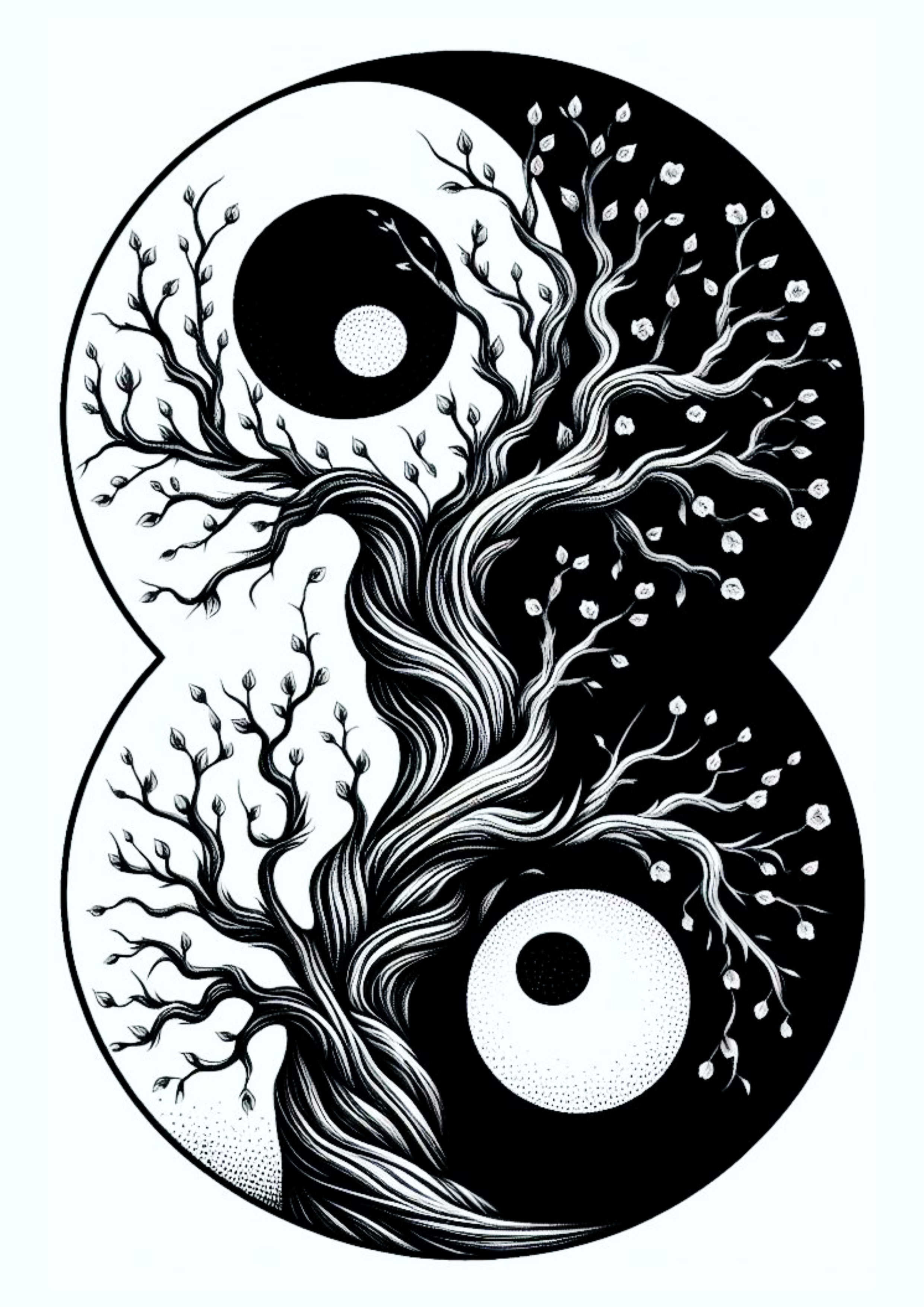Desenho para tatuagem yin e yang png