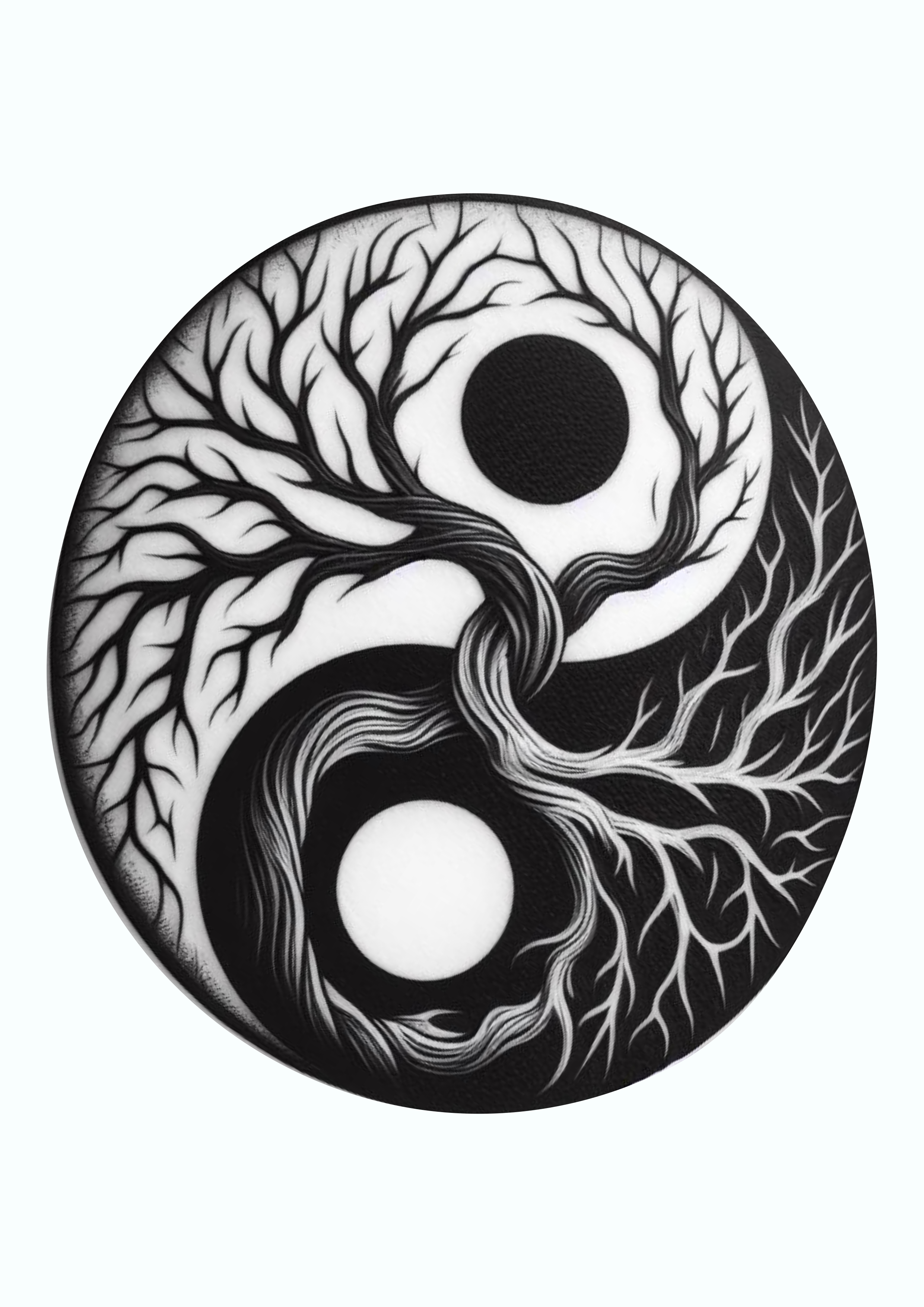 Desenho para tatuagem yin e yang raizes png