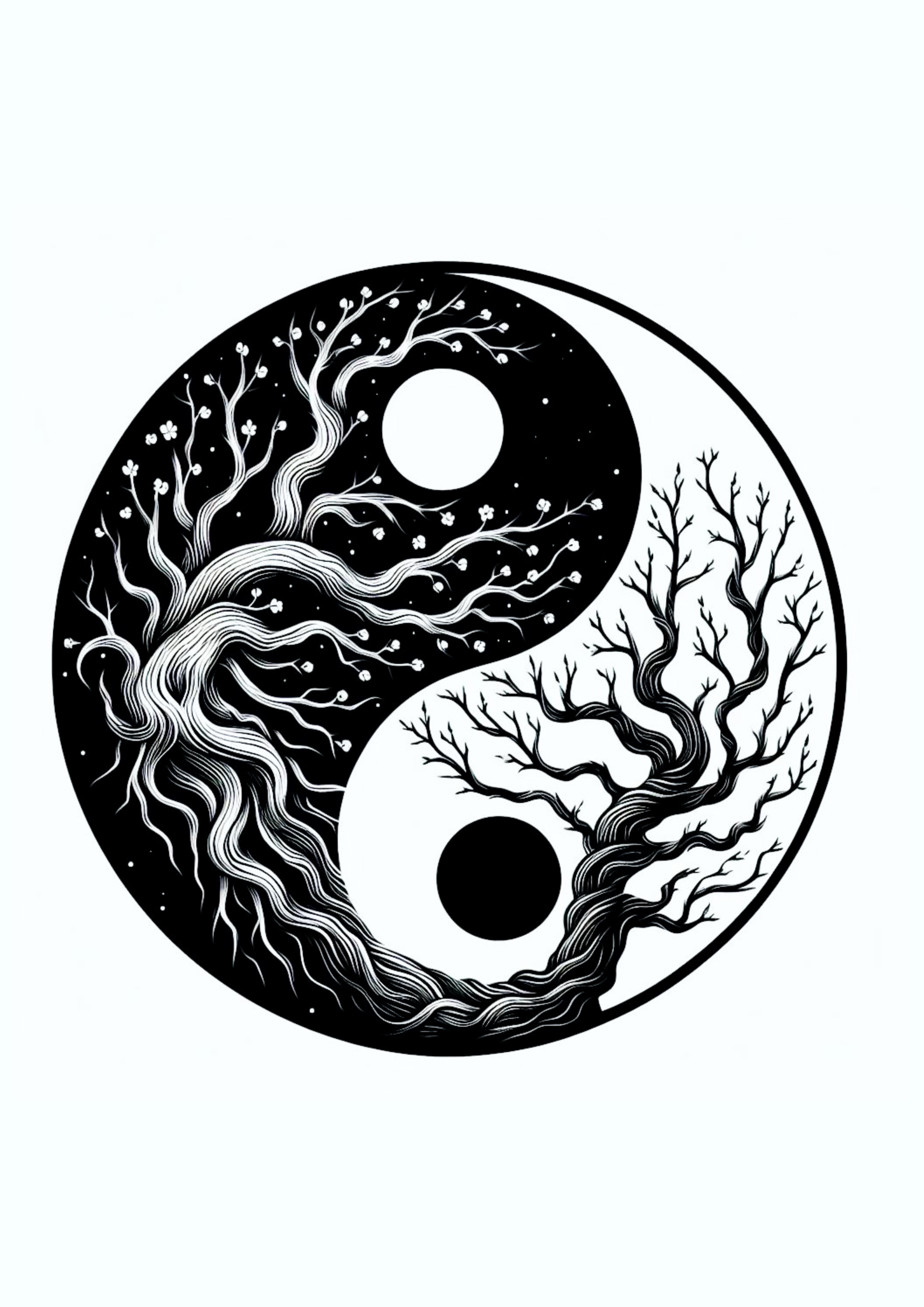 Desenho para tatuagem yin e yang raizes desenho artístico png