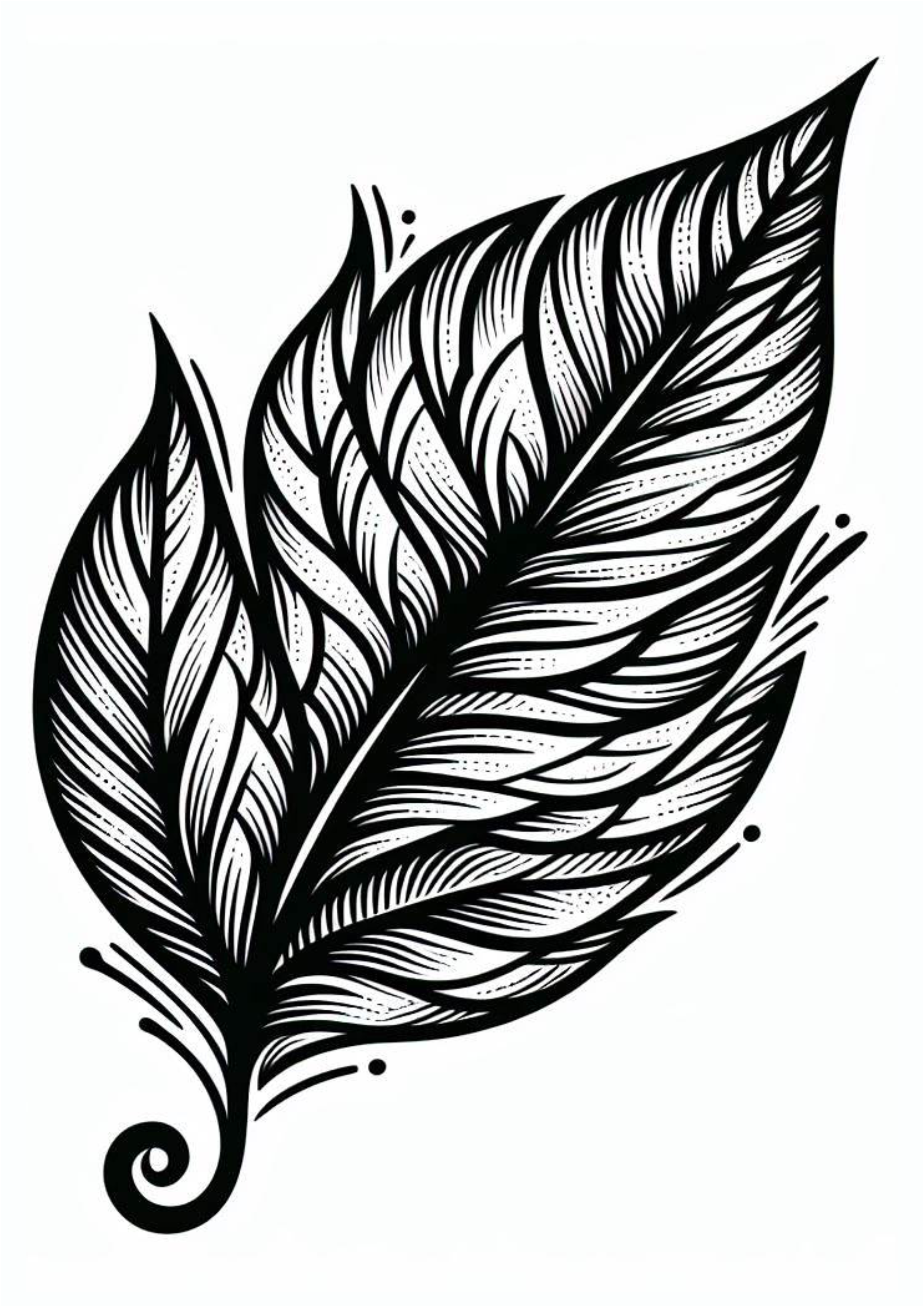 Desenho simples para tatuagem folhas tatoo png