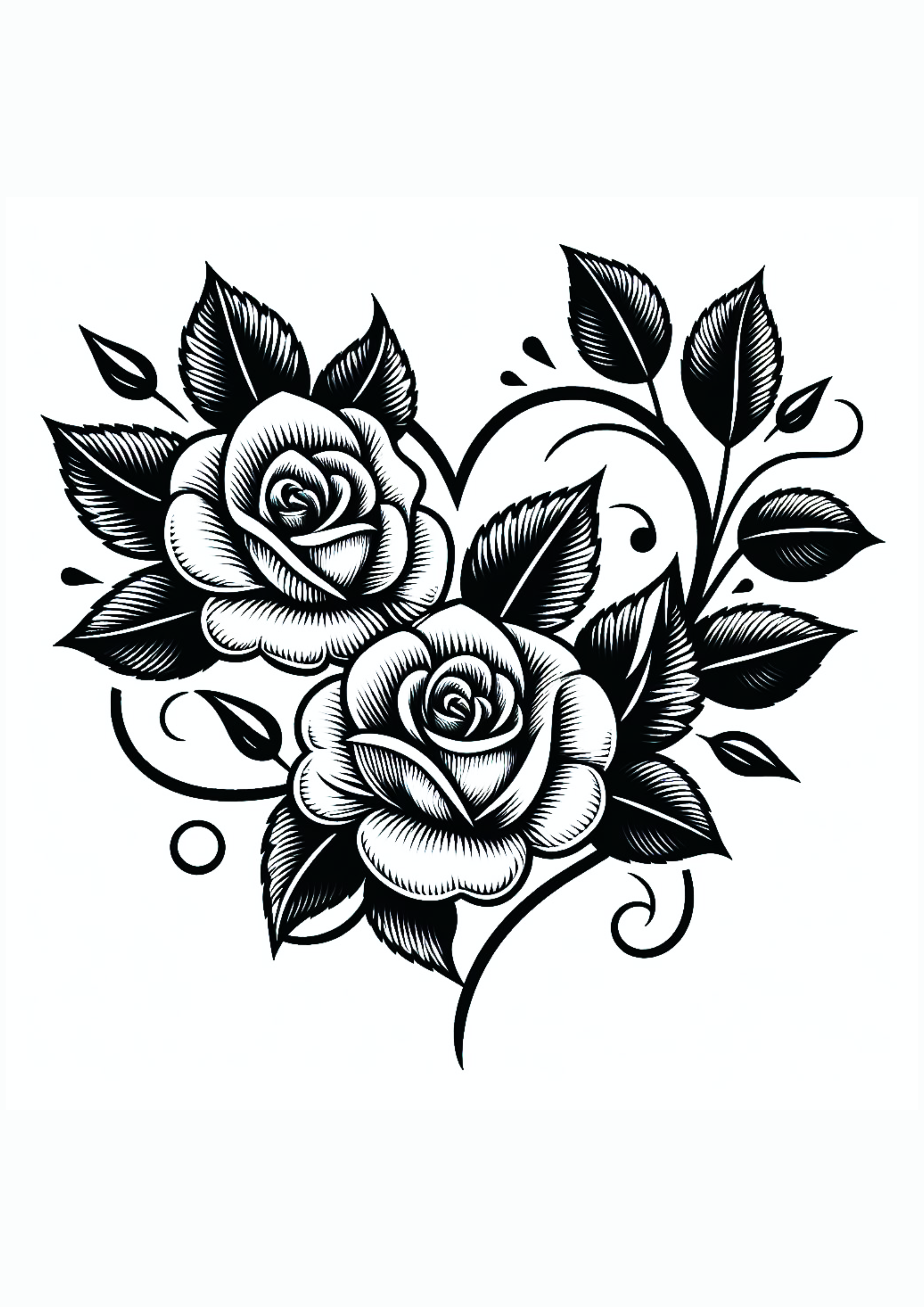 Desenho simples para tatuagem flores em forma de coração png rabisco minimalista