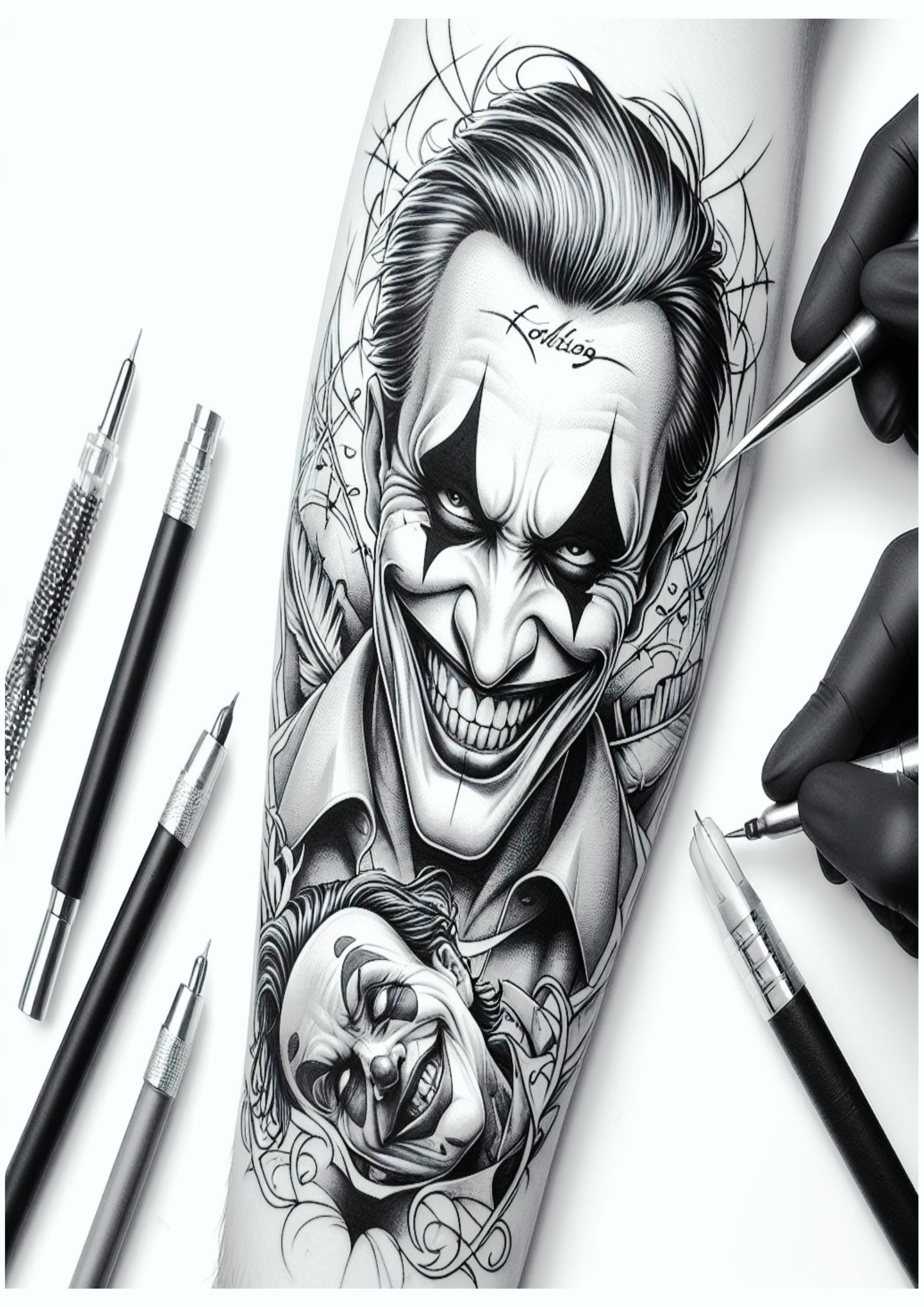 Desenho para tatuagem riscos para imprimir Coringa Joker desenhista png