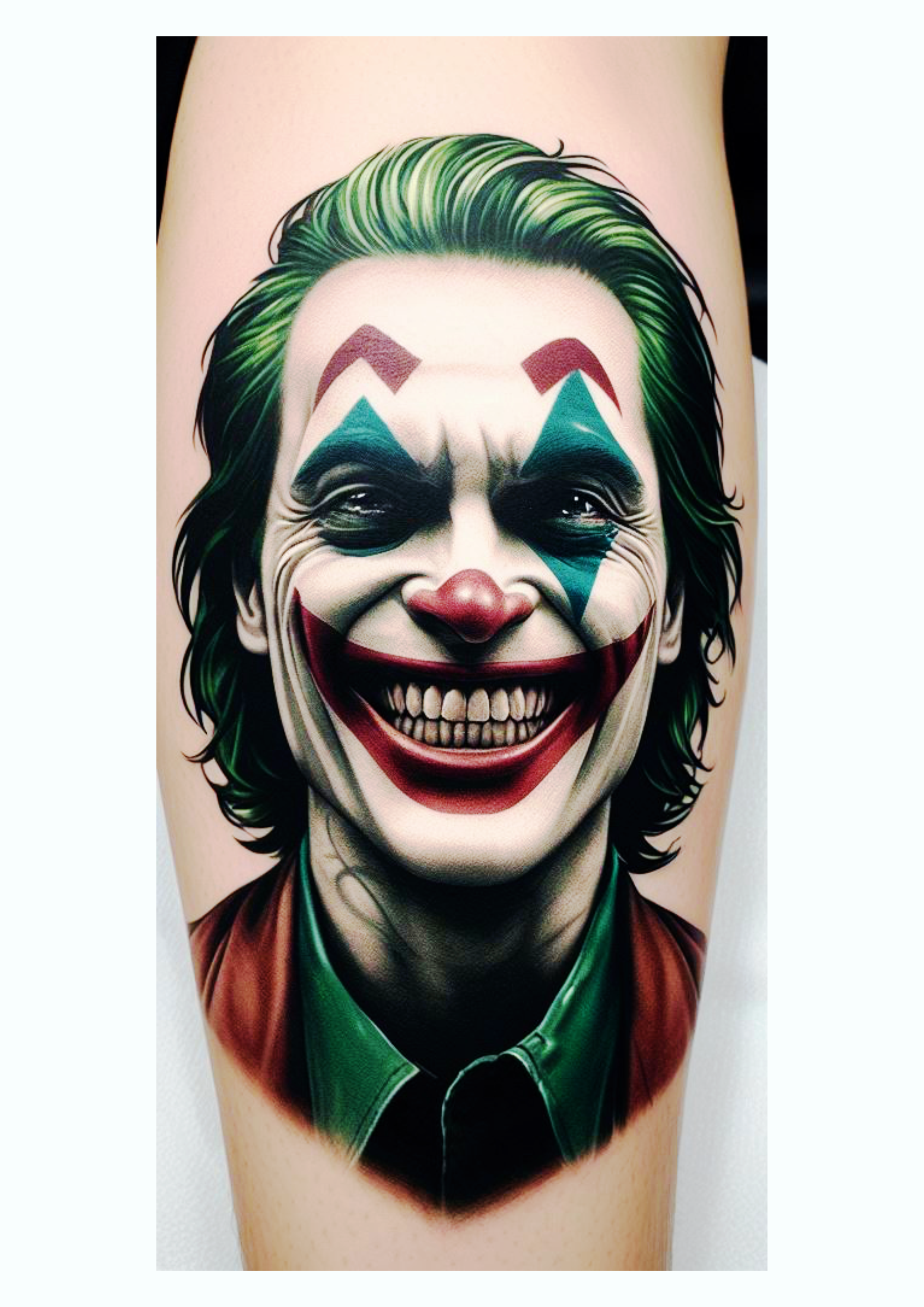 Desenho para tatuagem no corpo para imprimir Coringa Joker sorrindo desenhista png
