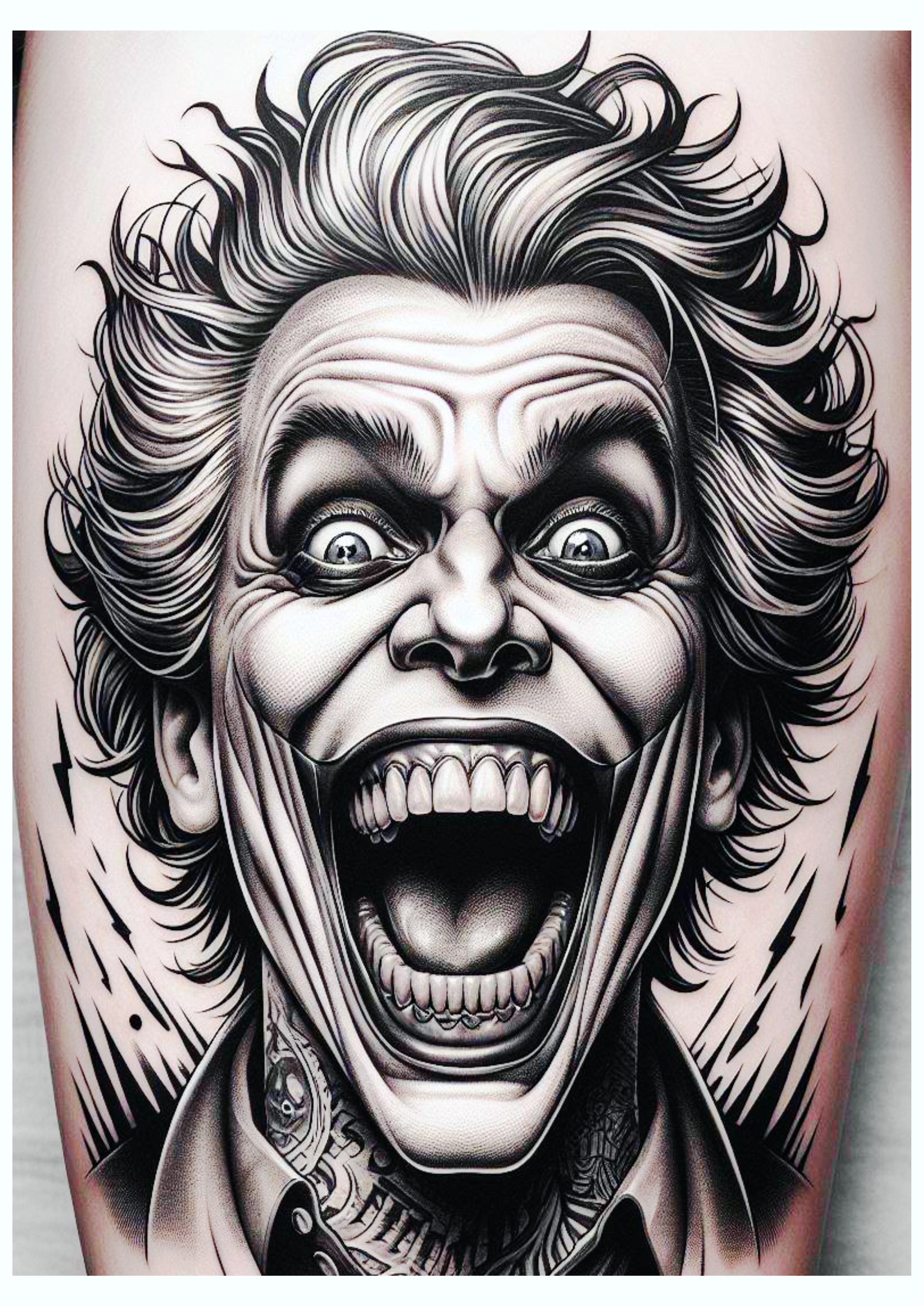 Desenho para tatuagem no corpo para imprimir Coringa Joker macabro novo filme dc comics png