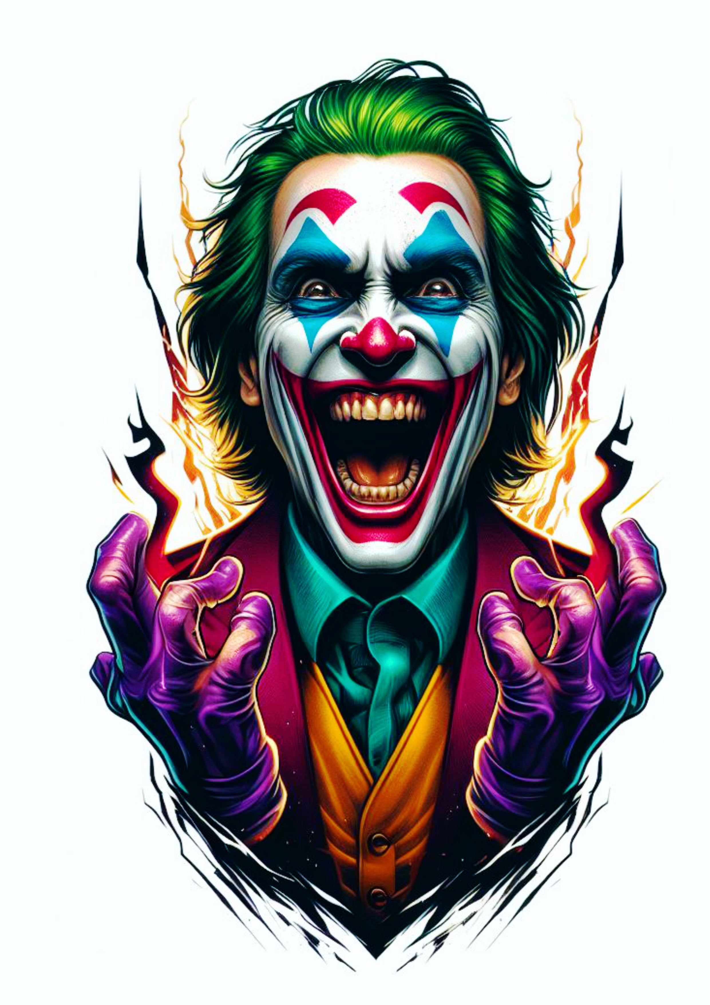 Tatuagem realista Coringa Joker risada de desespero png