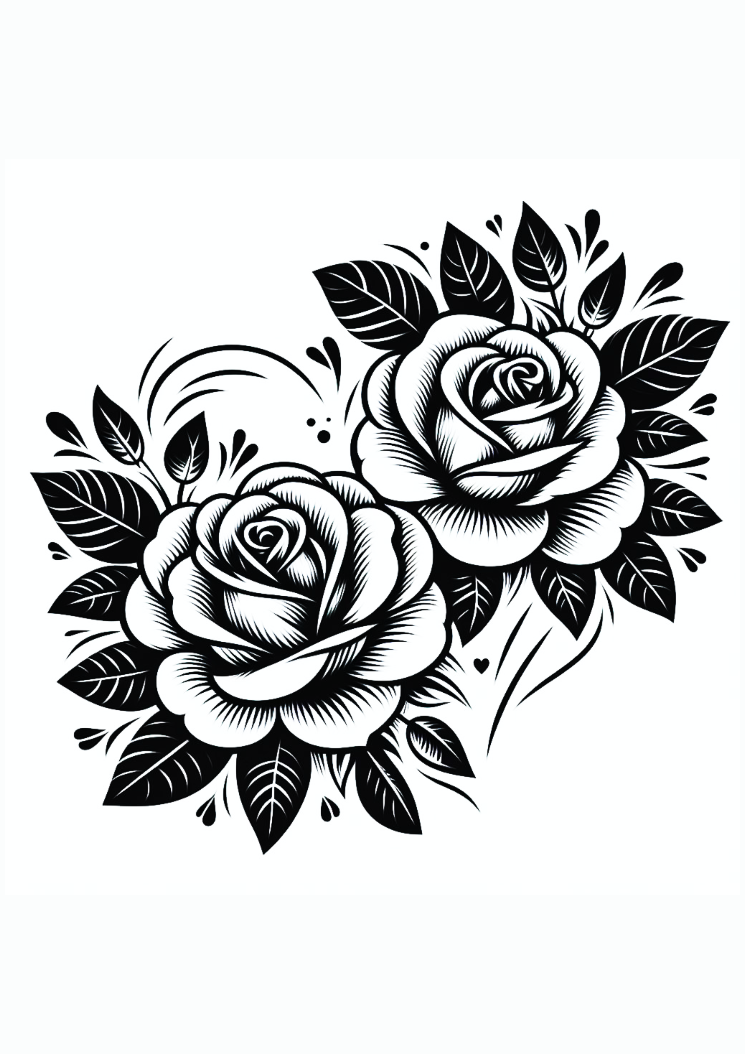 Desenho simples para tatuagem feminina flores e folhas em forma de coração png rabisco