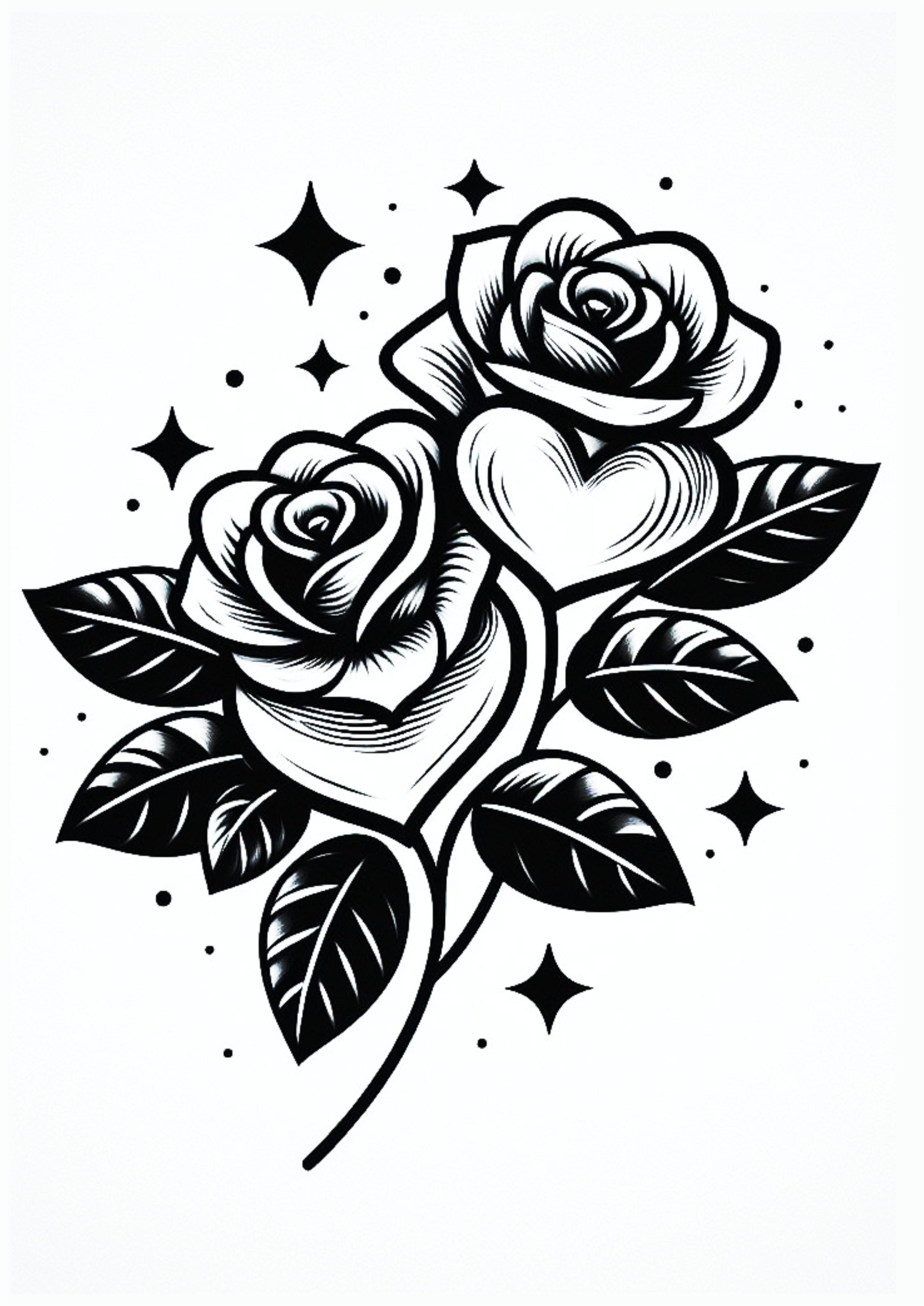 Desenho simples para tatuagem feminina flores e folhas em forma de coração png rabisco minimalista ilustração