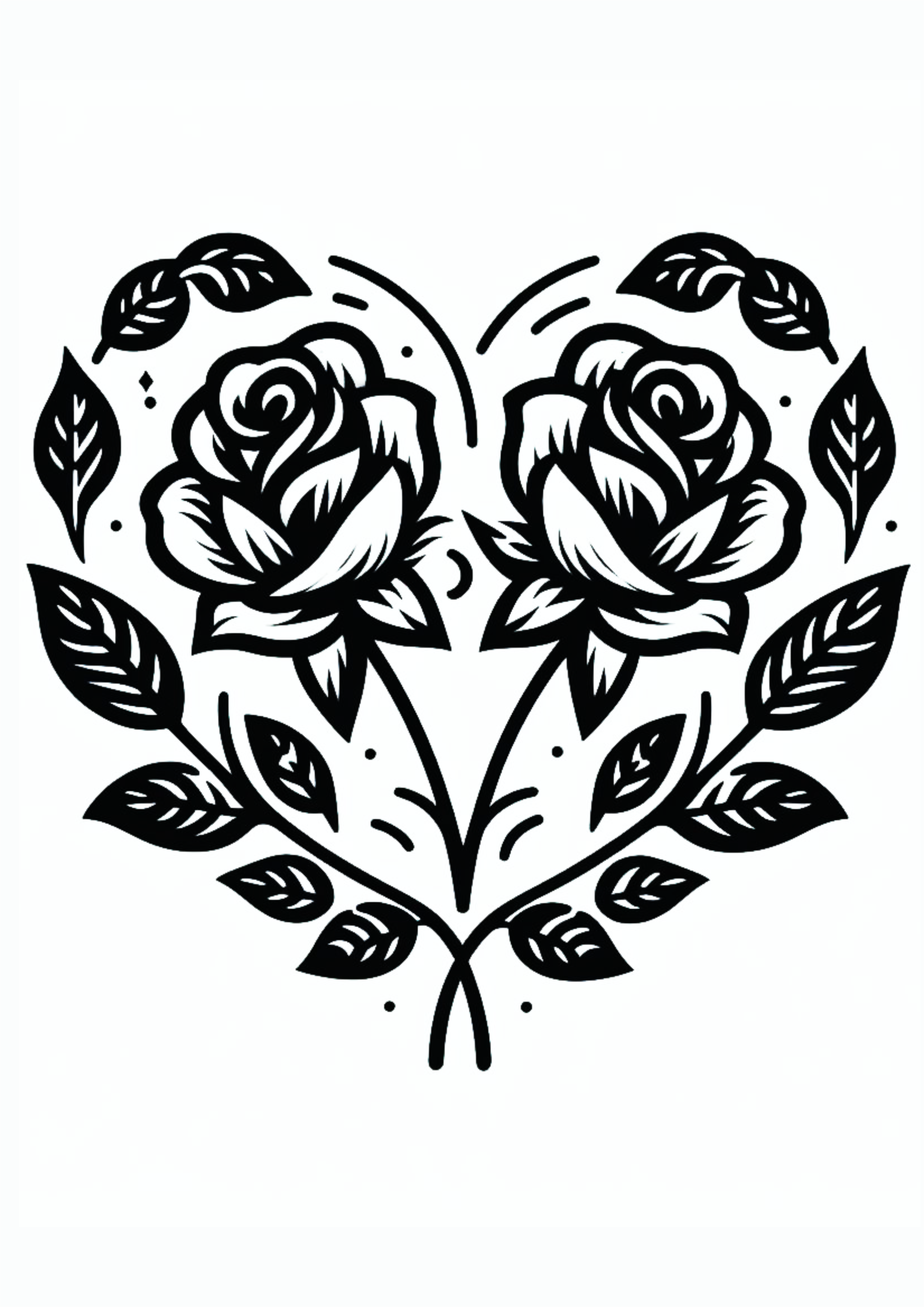 Flores em formato de coração tatuagem png