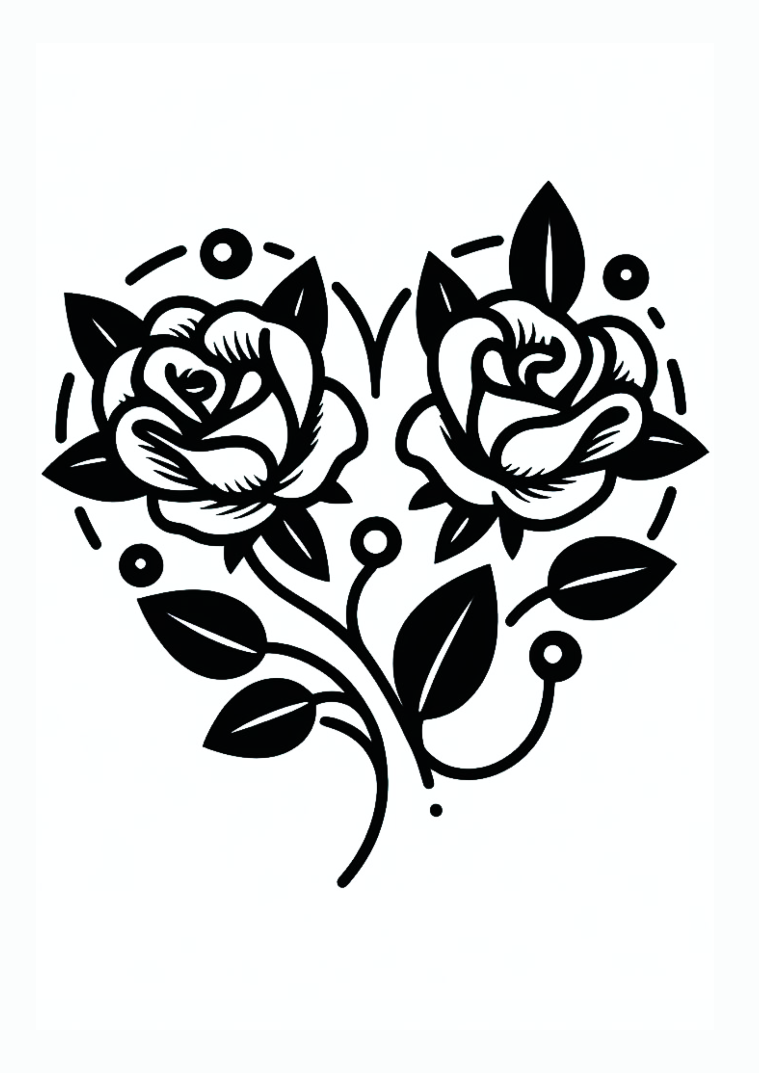 Flores em formato de coração desenho para tatuagem feminina minimalista png