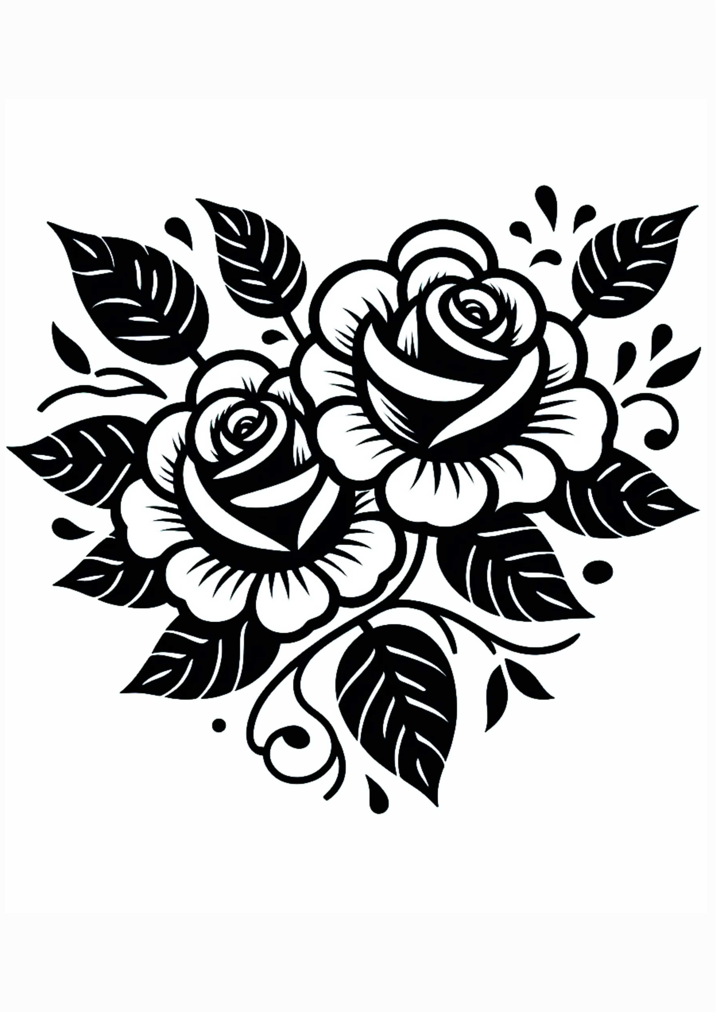 Flores em formato de coração desenho simples para tatuagem feminina design png
