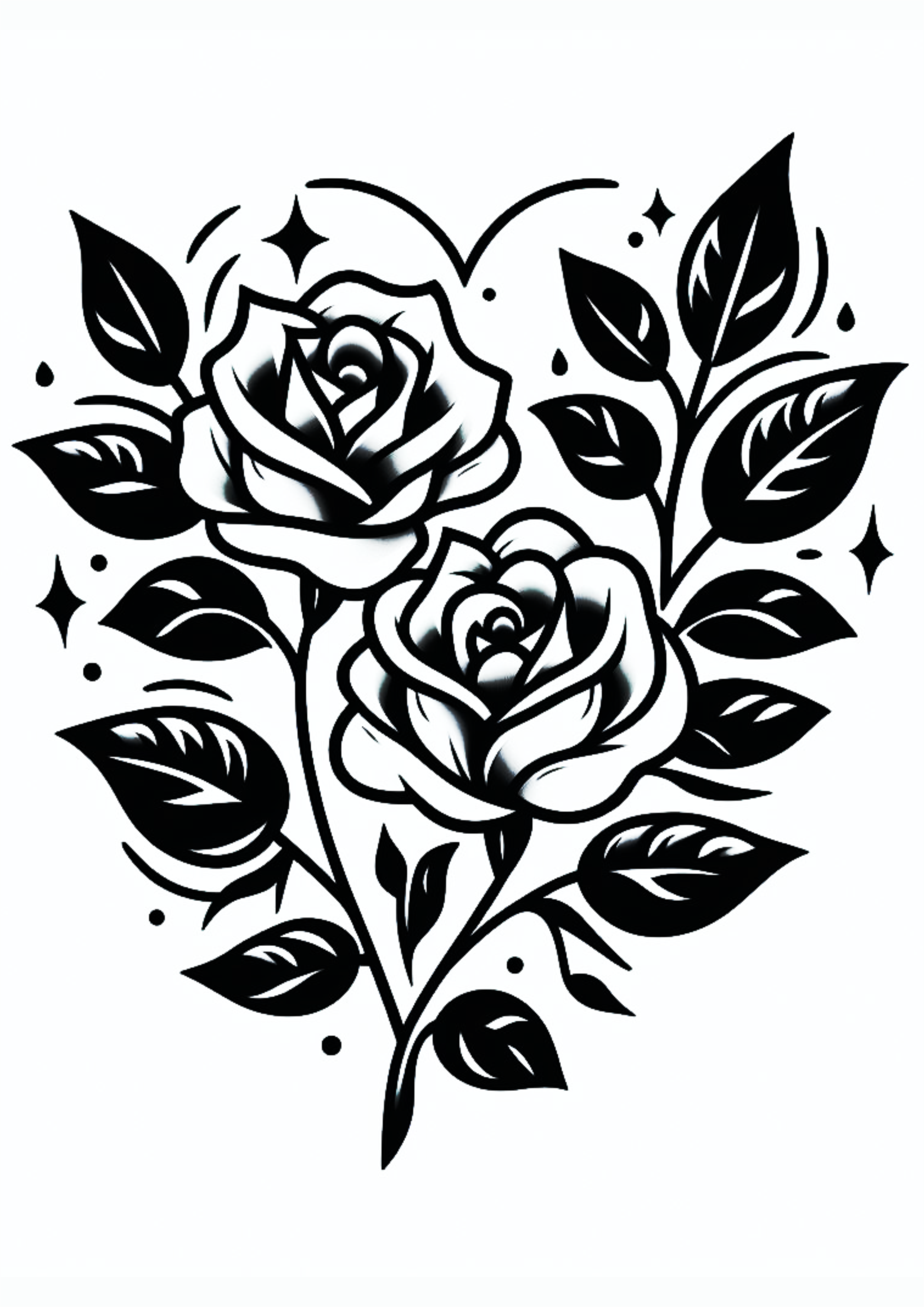 Flores em formato de coração desenho simples para tatuagem feminina arte conceitual png