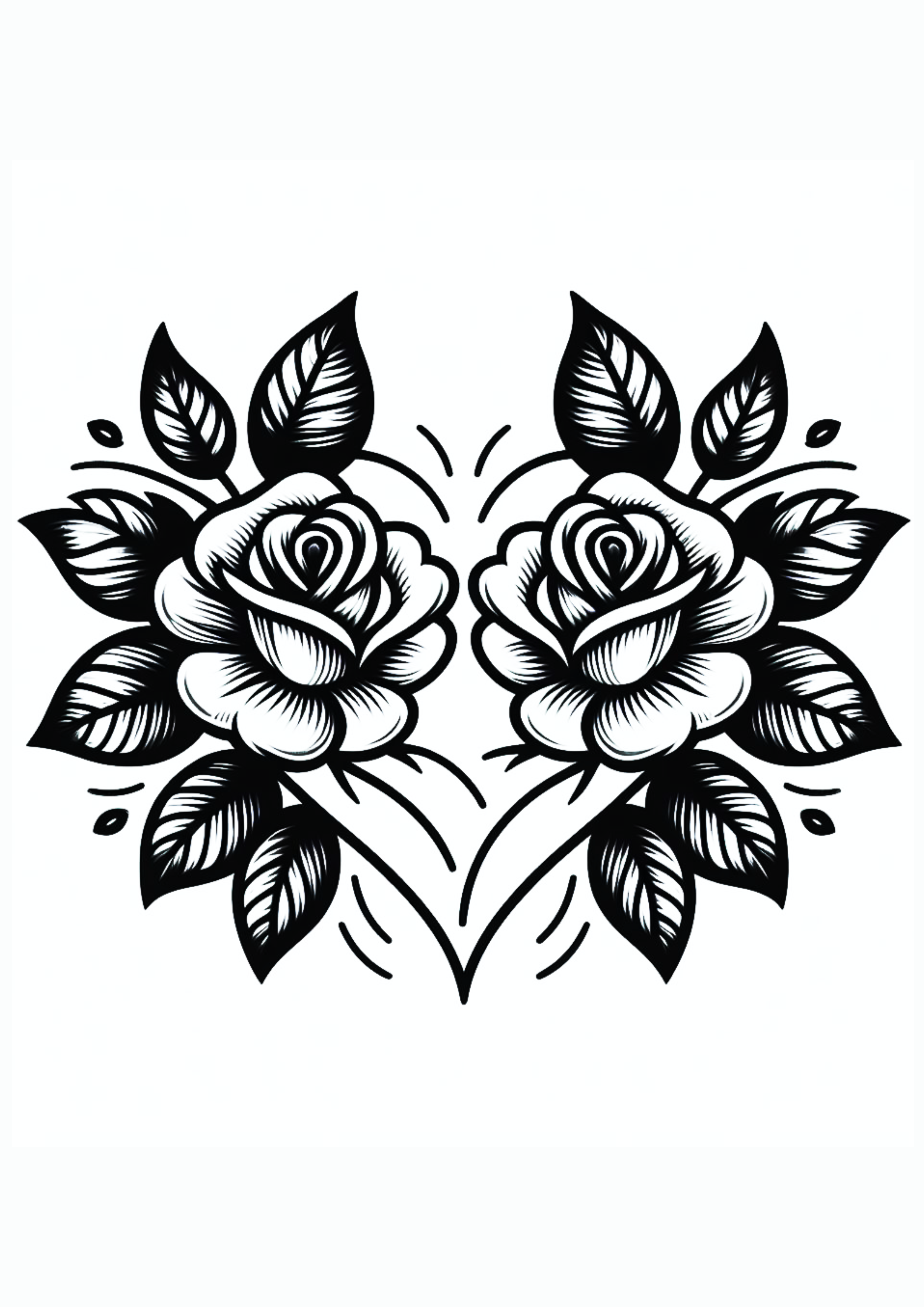Flores em formato de coração desenho simples para tatuagem feminina arte conceitual risco png