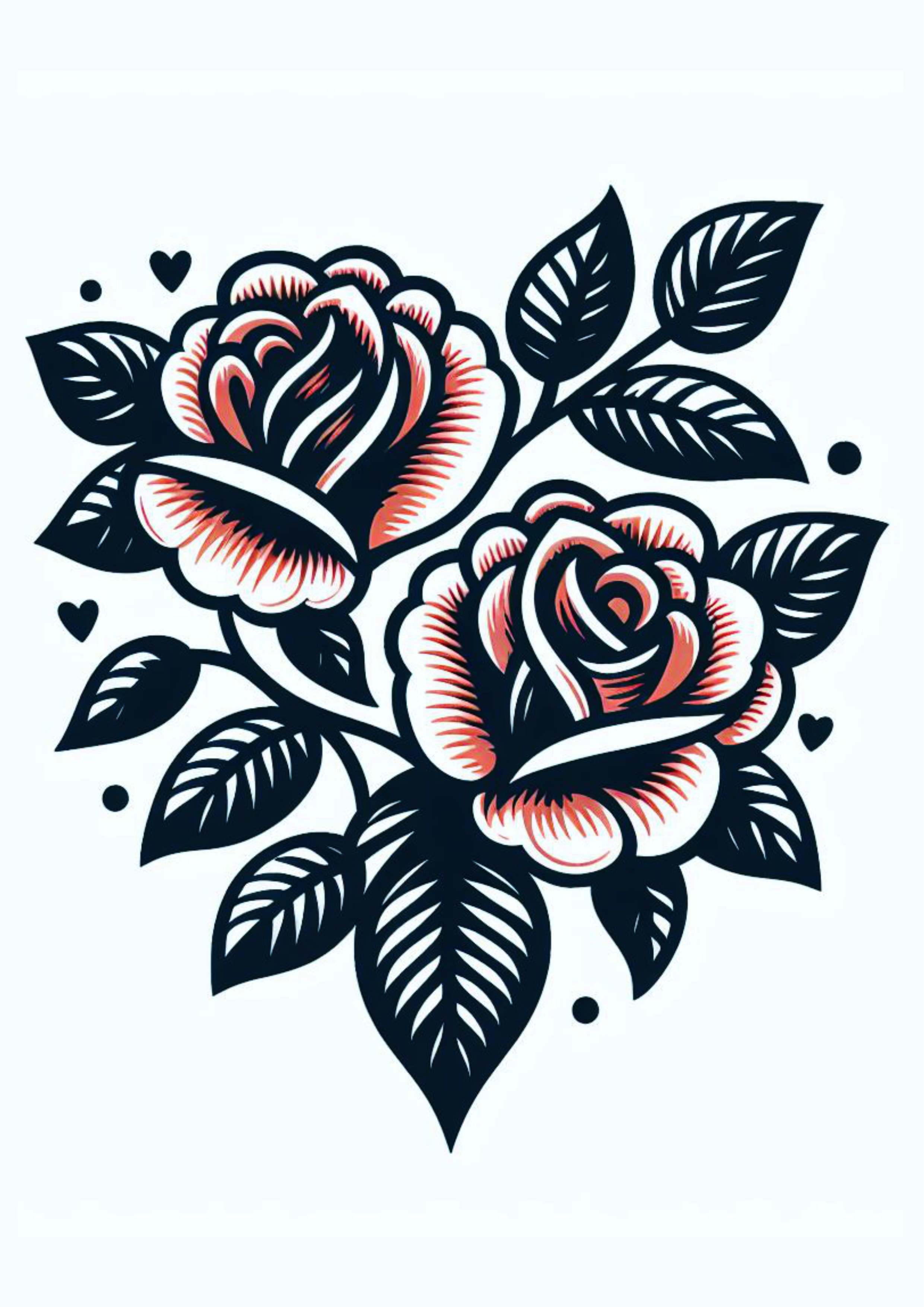 Flor tatuagem minimalista vermelha png
