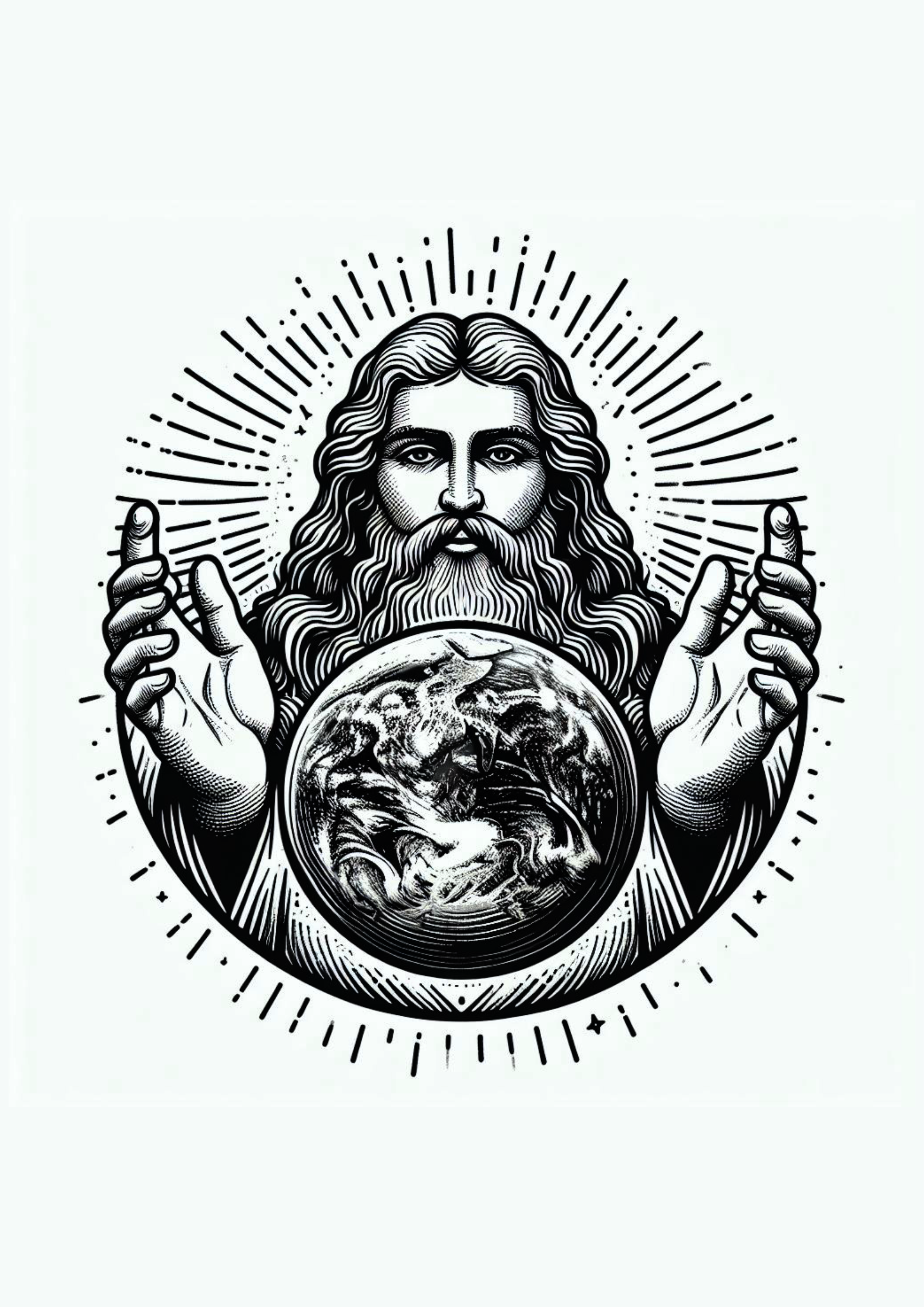 Desenho para tatuagem religiosa Deus todo poderoso arte gráficas png