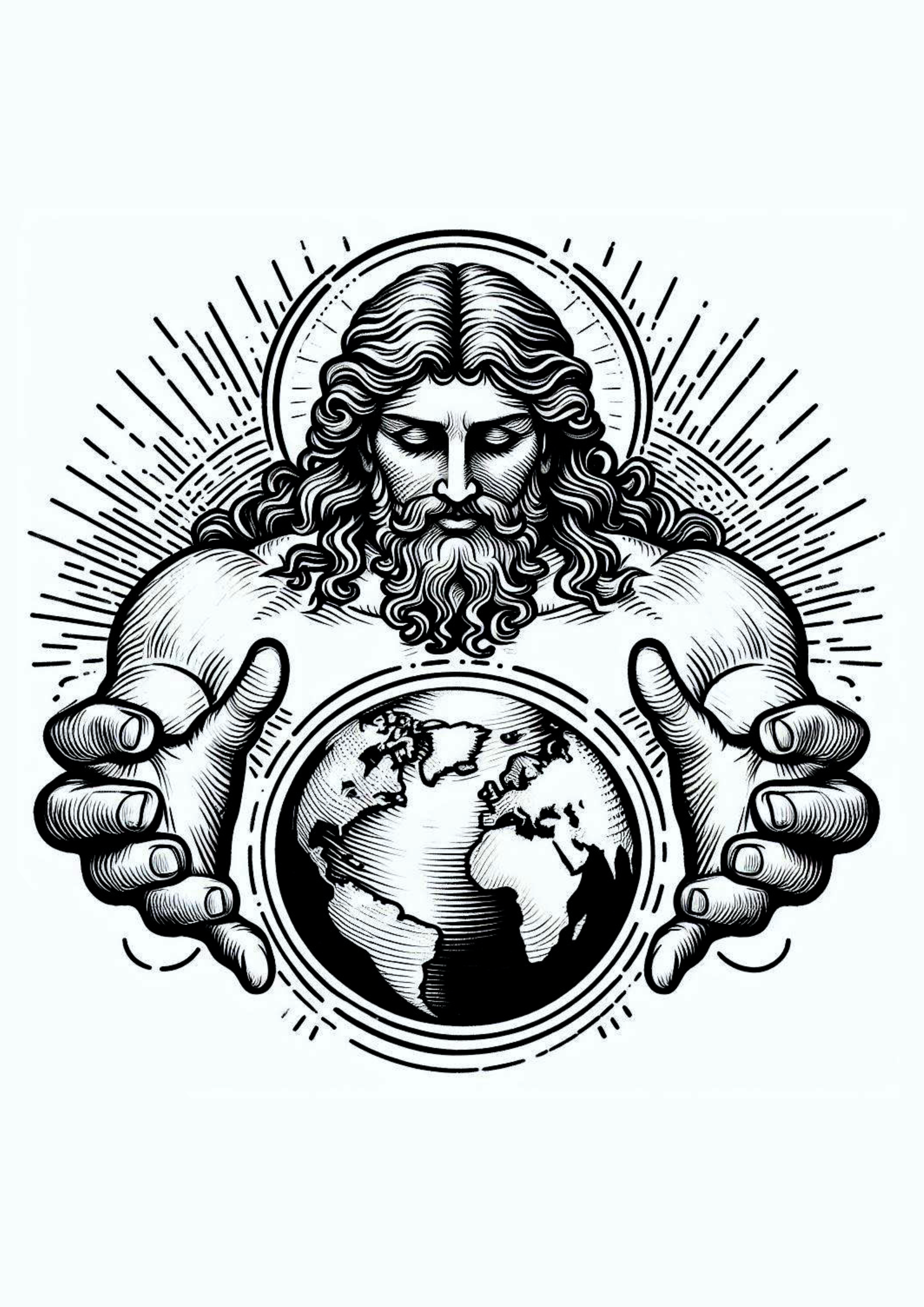 Desenho para tatuagem religiosa Deus todo poderoso desenho artístico png