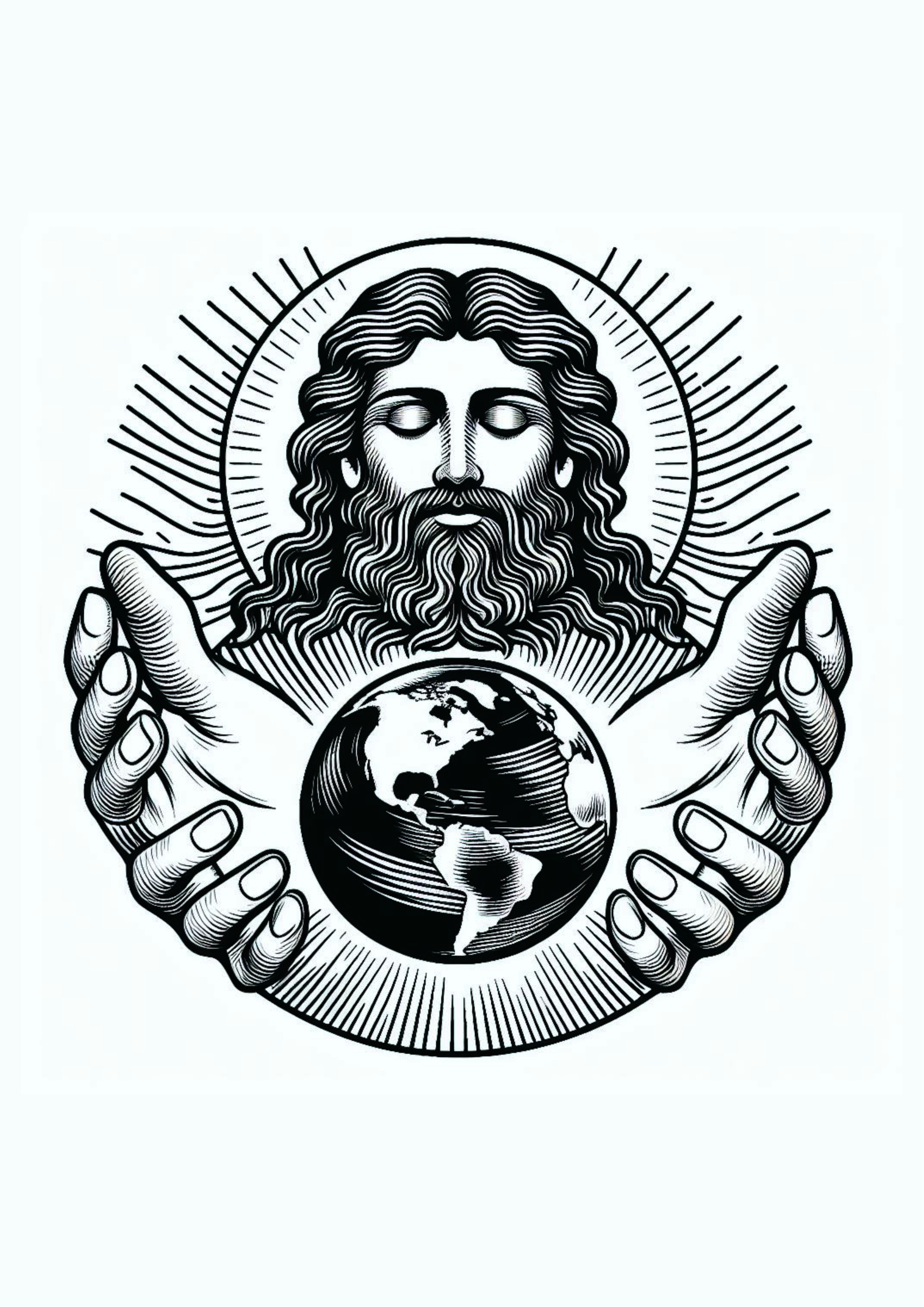 Desenho para tatuagem religiosa Deus todo poderoso desenho artístico God png