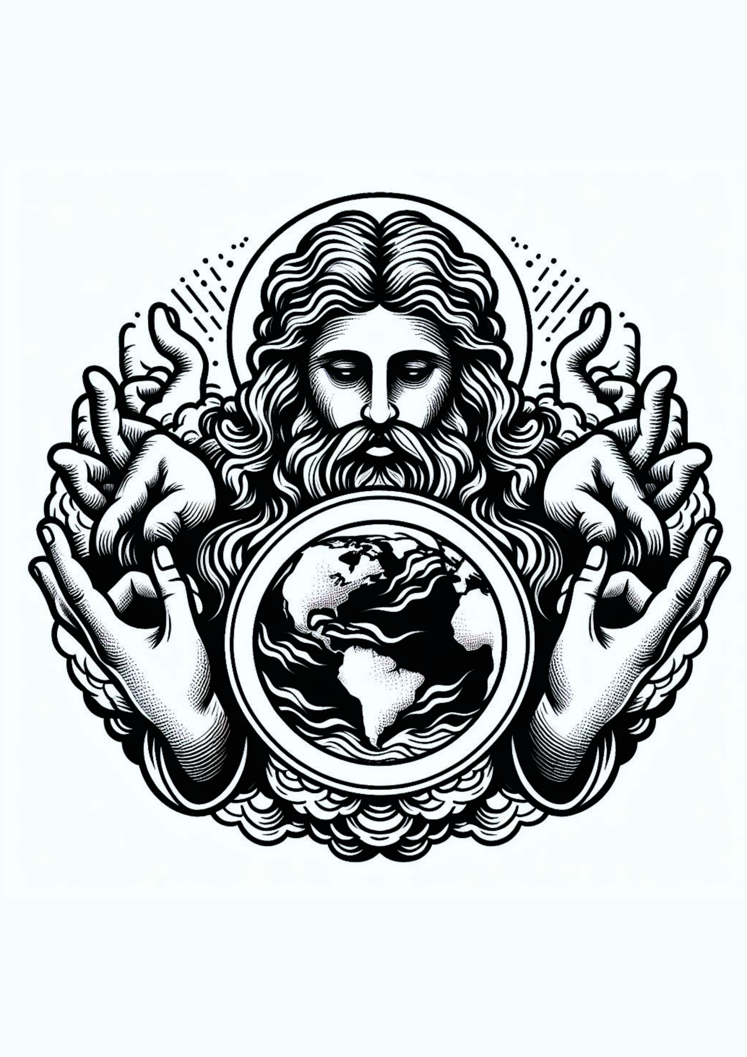 Desenho para tatuagem religiosa Deus todo poderoso desenho artístico fé png